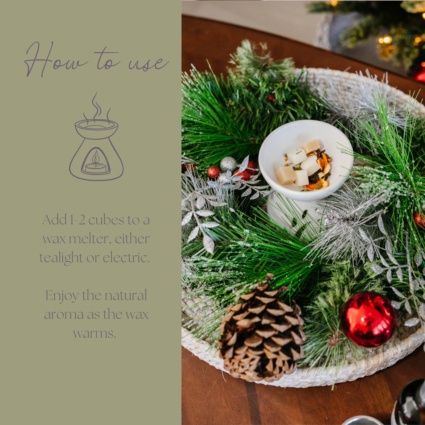 Be Merry & Bright Simmer Melt | Natural Holiday Spice Wax Cubes