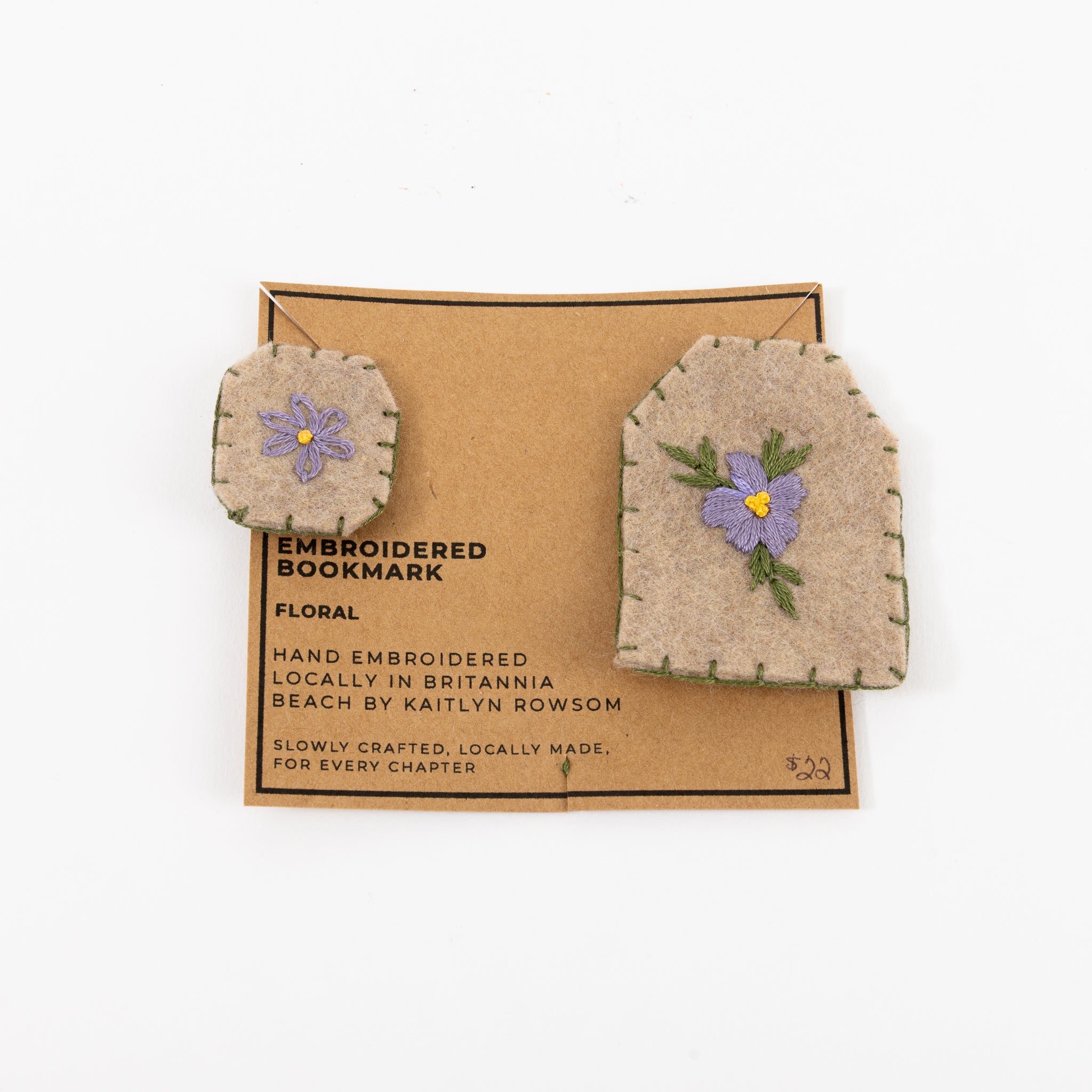 Tea Bag Embroidered Bookmark