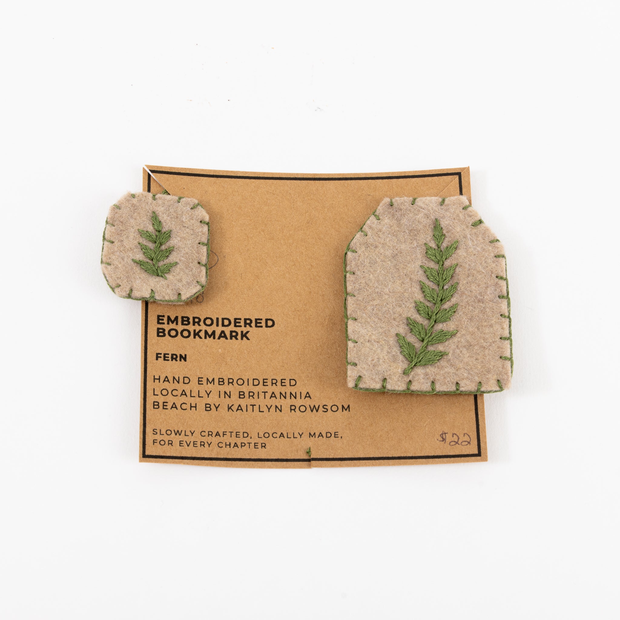 Tea Bag Embroidered Bookmark