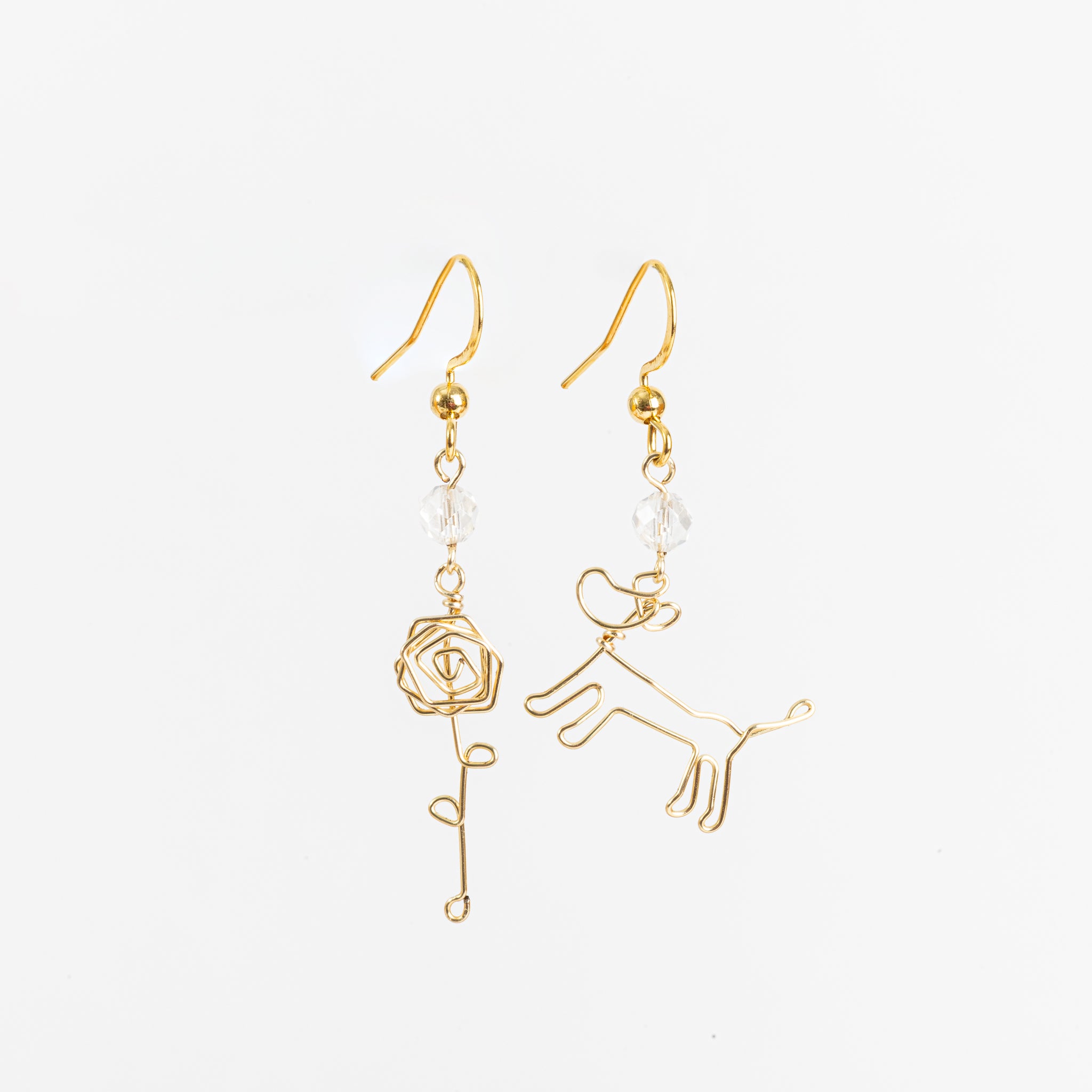 Earrings - Doggie and Rose