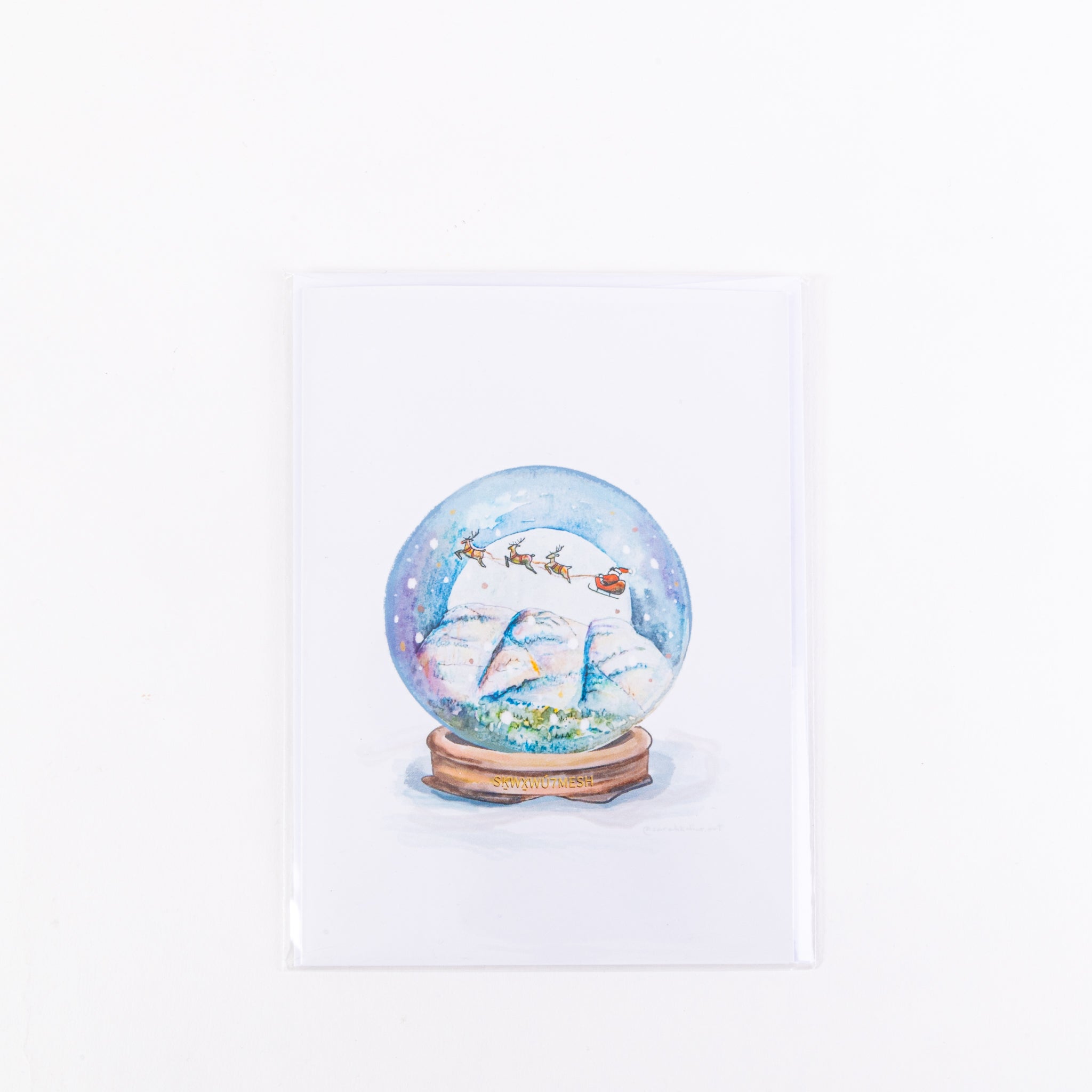 Greeting card- Siyam Smanit/Sta7mes Chief in a snowglobe