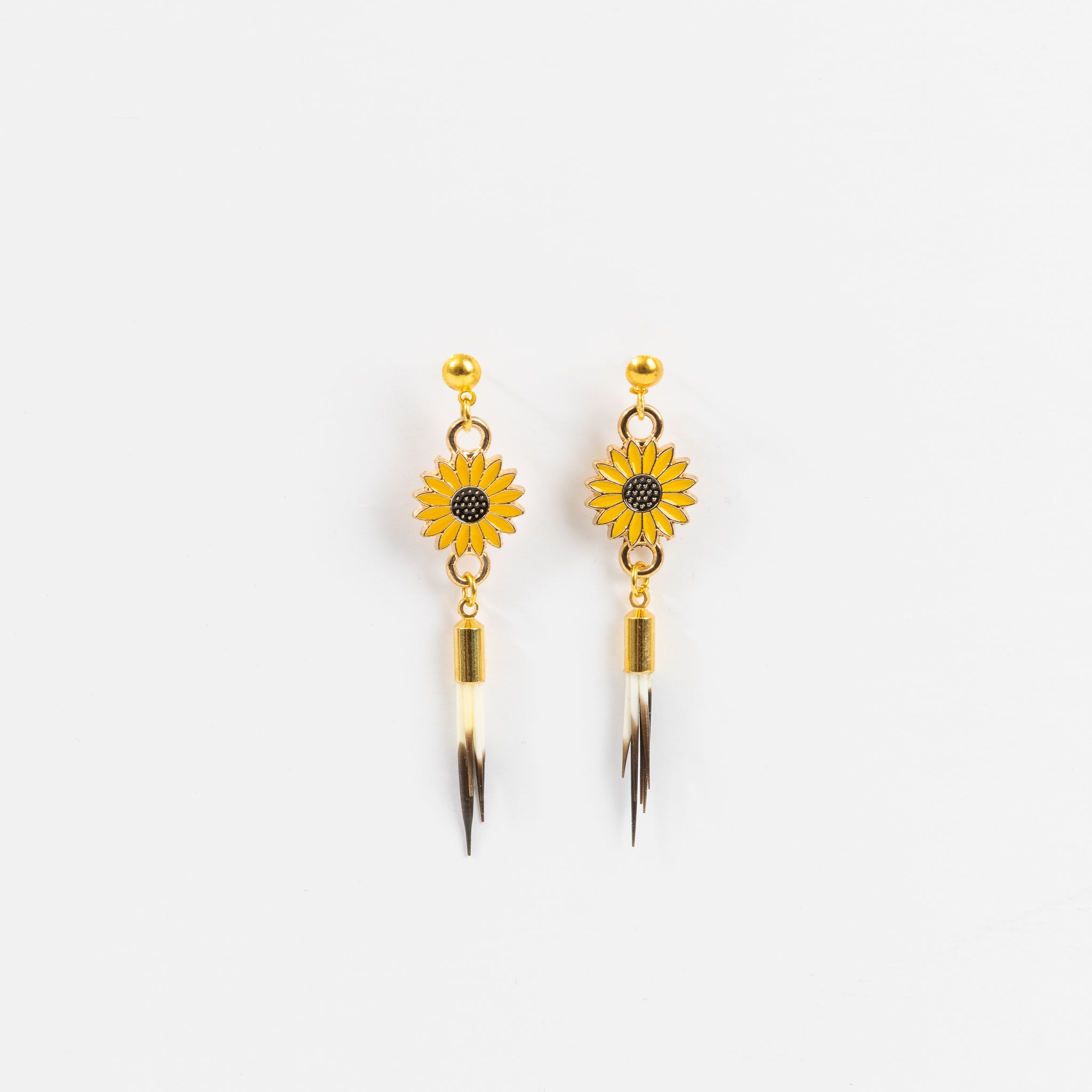 Luna Quill Sunflower earrings