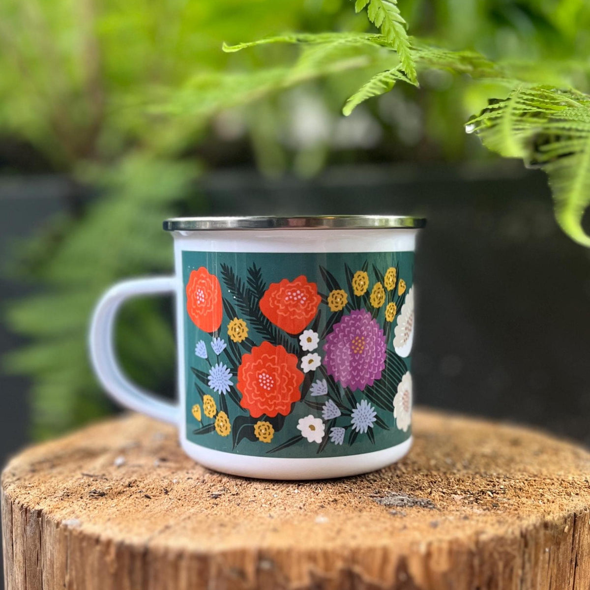 Camp Mug - Green Floral
