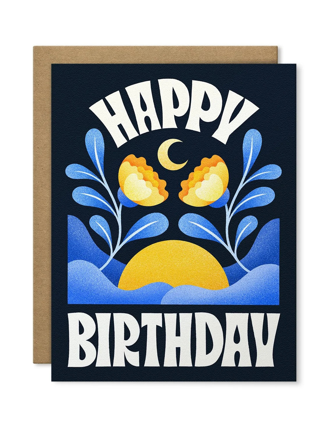 Greeting card - Happy Birthday Blue Floral
