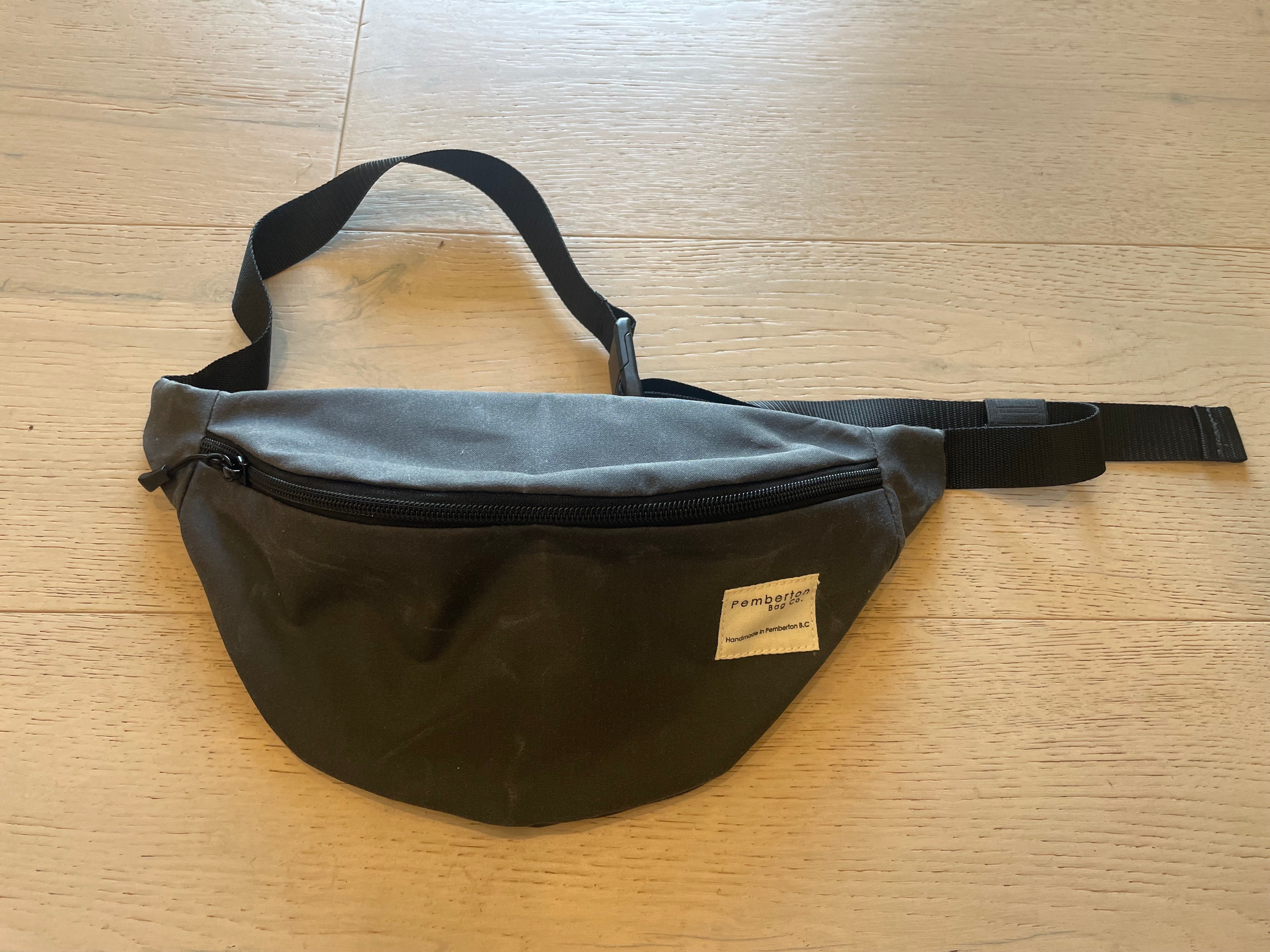 Dark Gray oilskin fanny pack