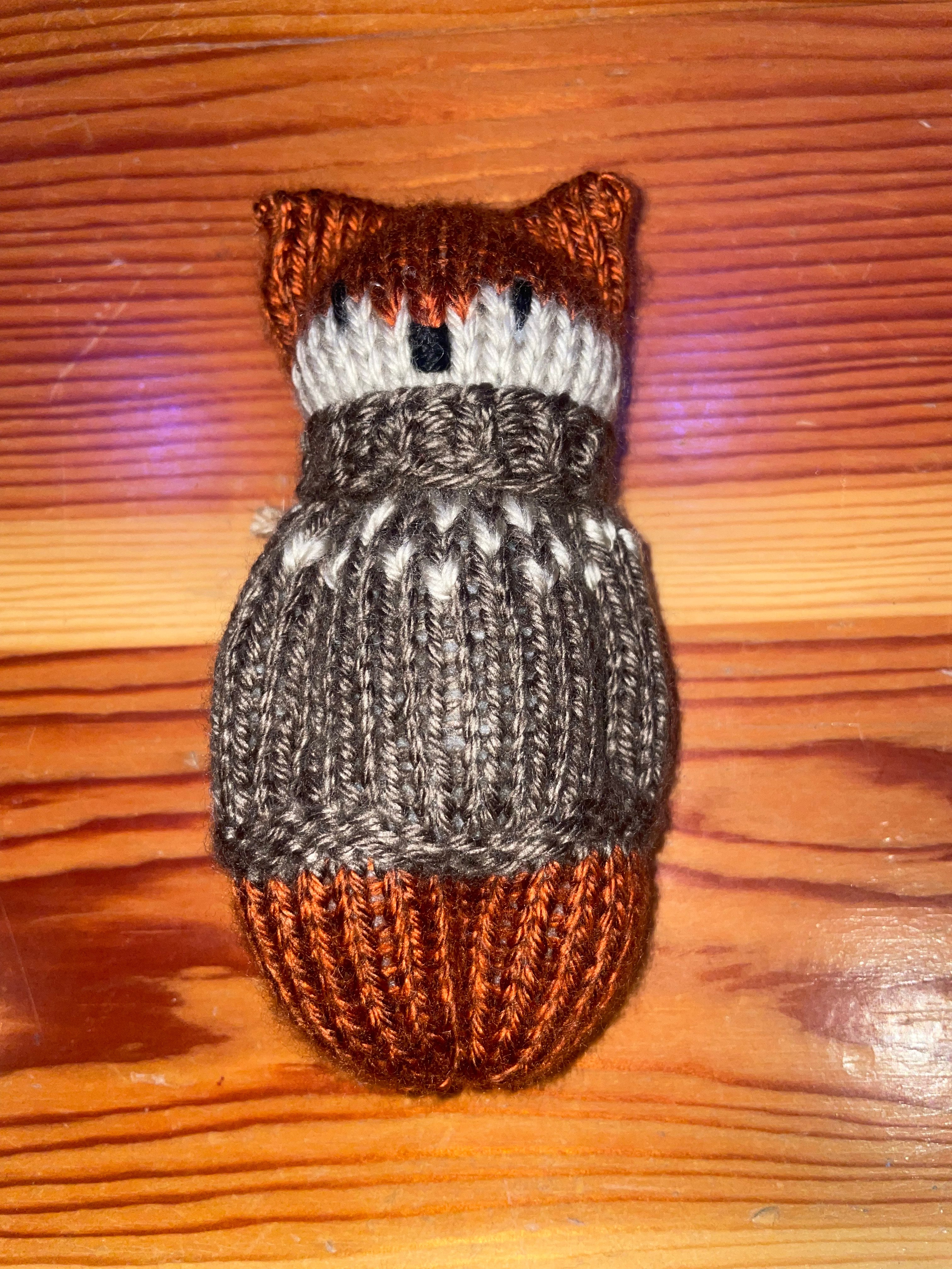 Hand Knitted Fox