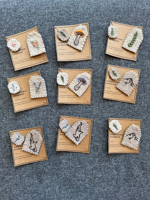 Tea Bag Embroidered Bookmark