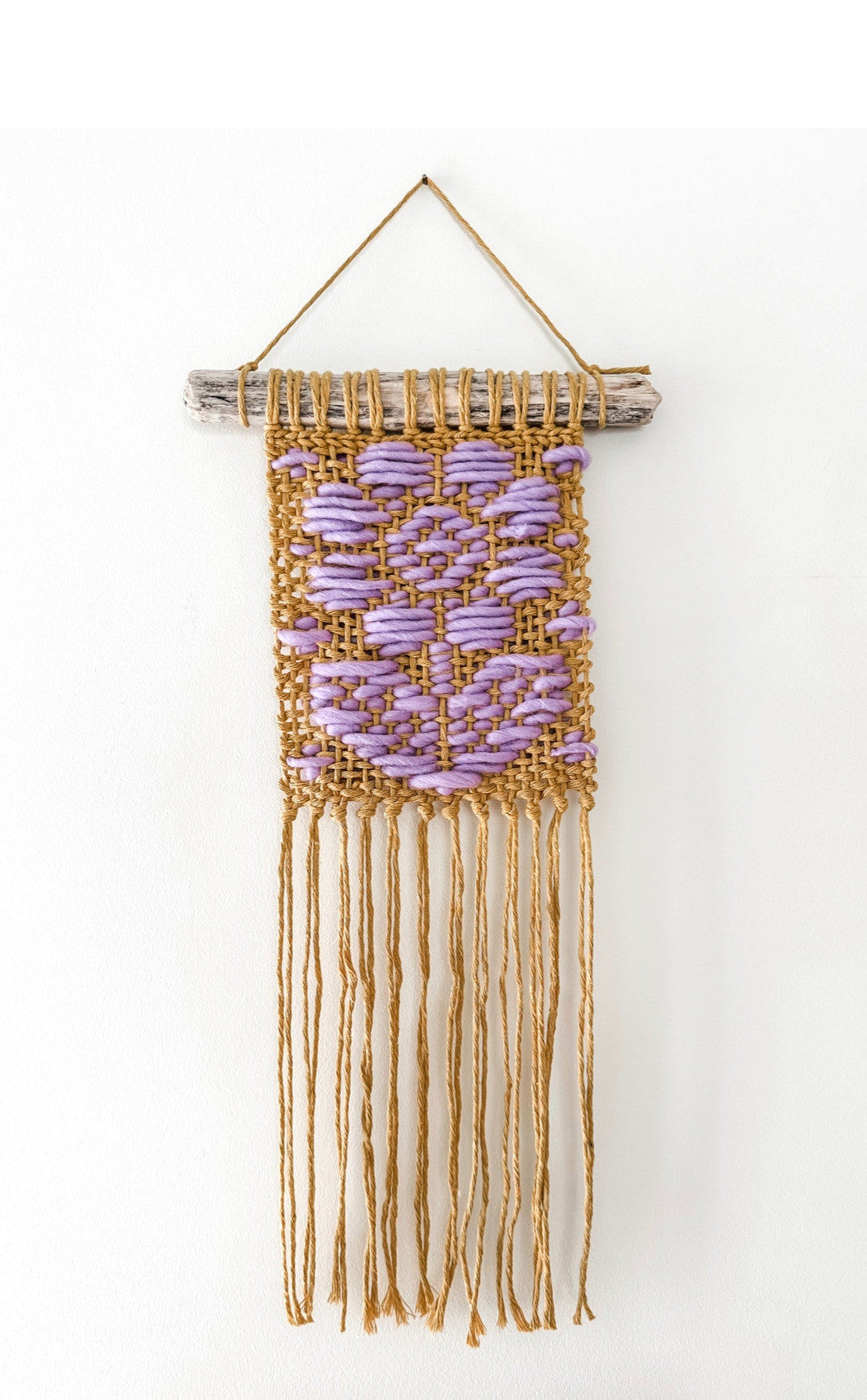 Purple and Yellow Flower Weave Wall Hanging