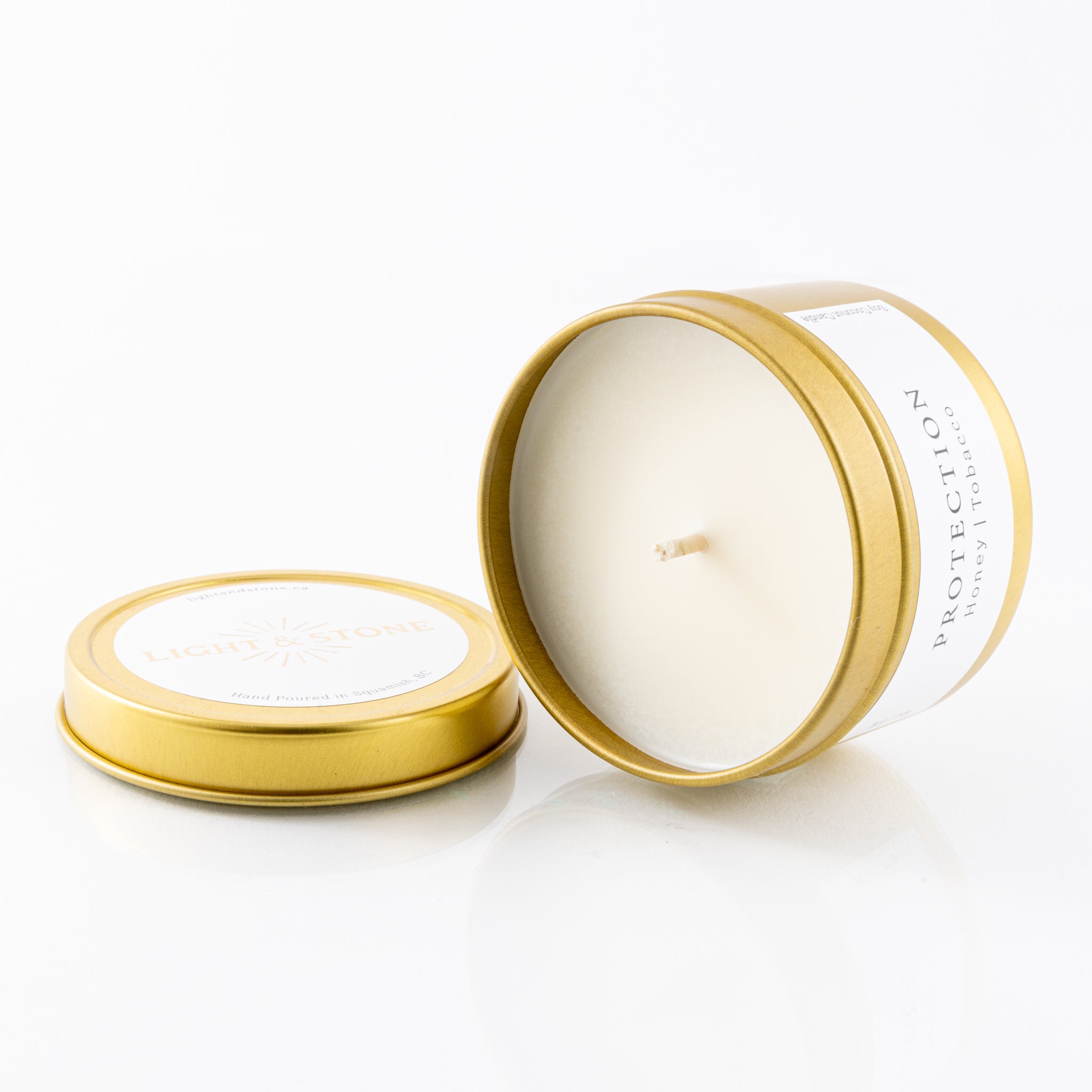 Candle: PROTECTION - Honey |Tobacco with Pyrite