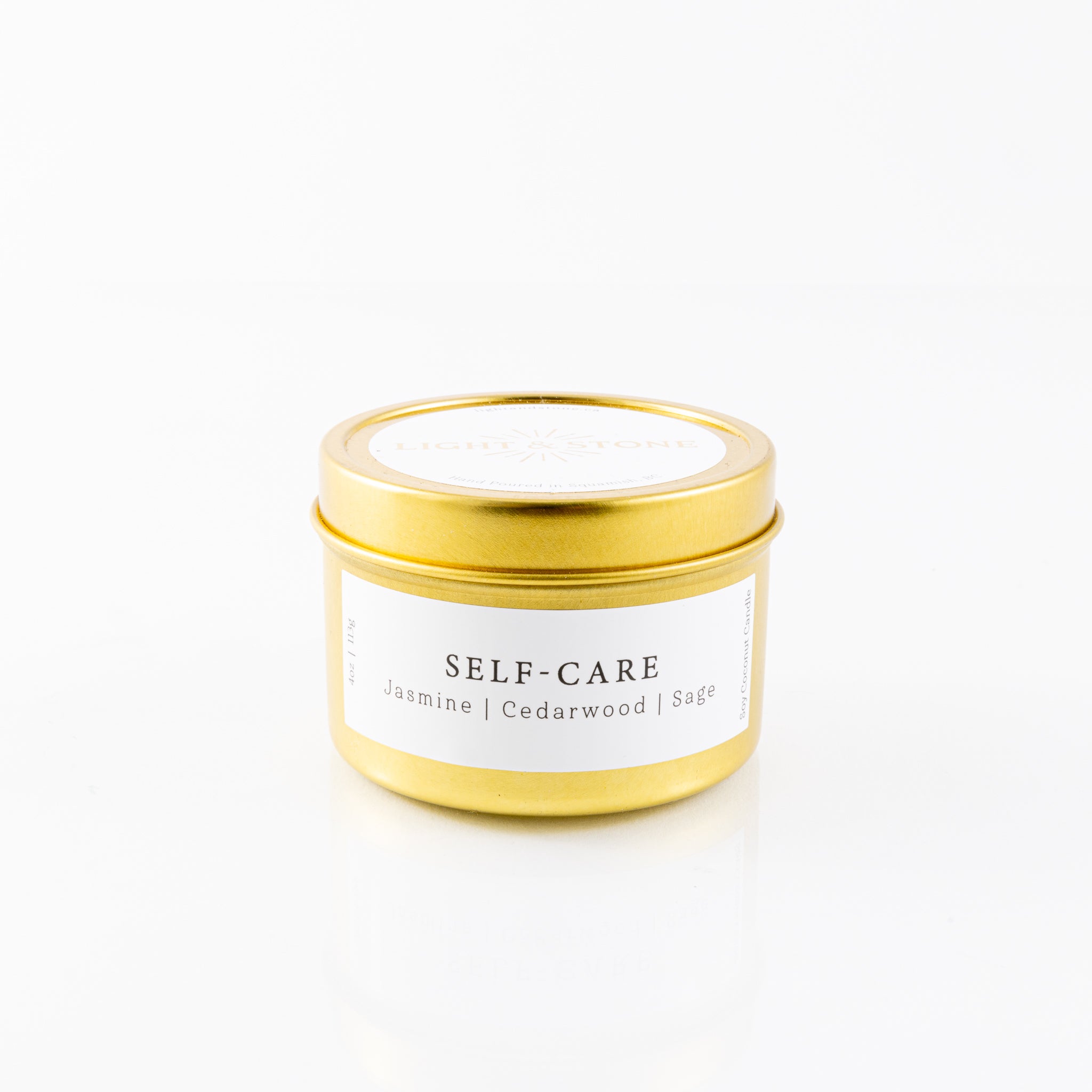Candle: SELF-CARE - Jasmine | Cedarwood | Sage with Rose Quartz