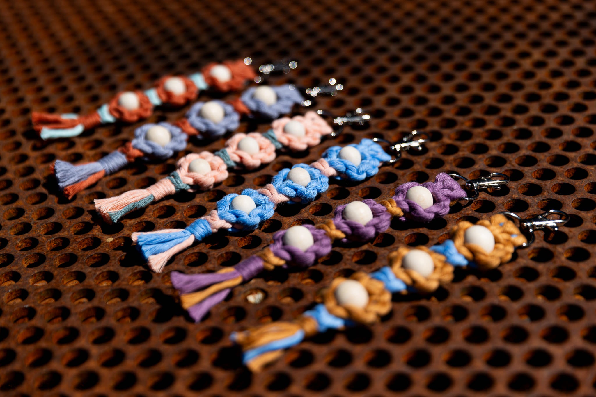 Keychain Flower Macrame - Triple