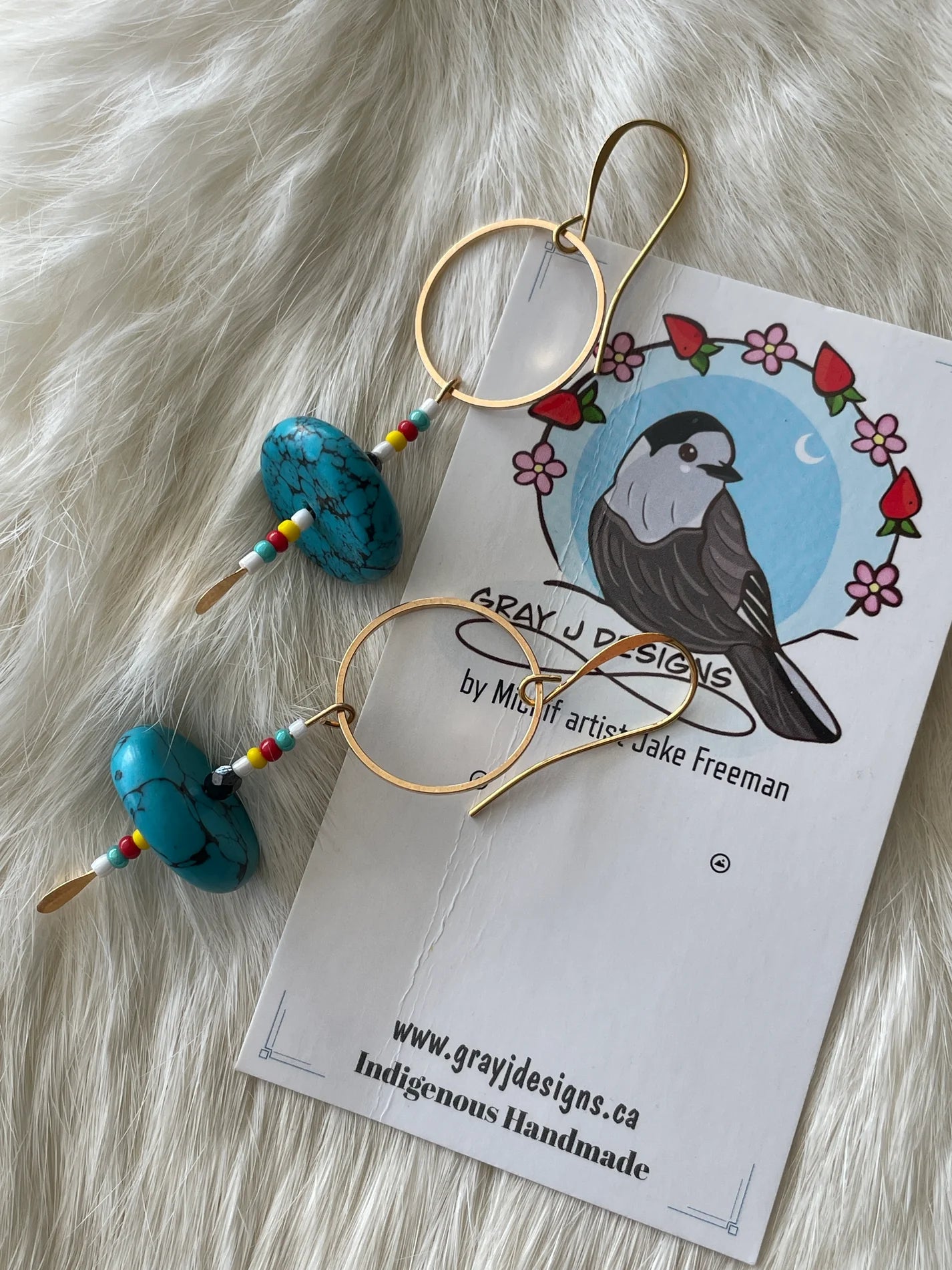 Earrings - Turquoise circles