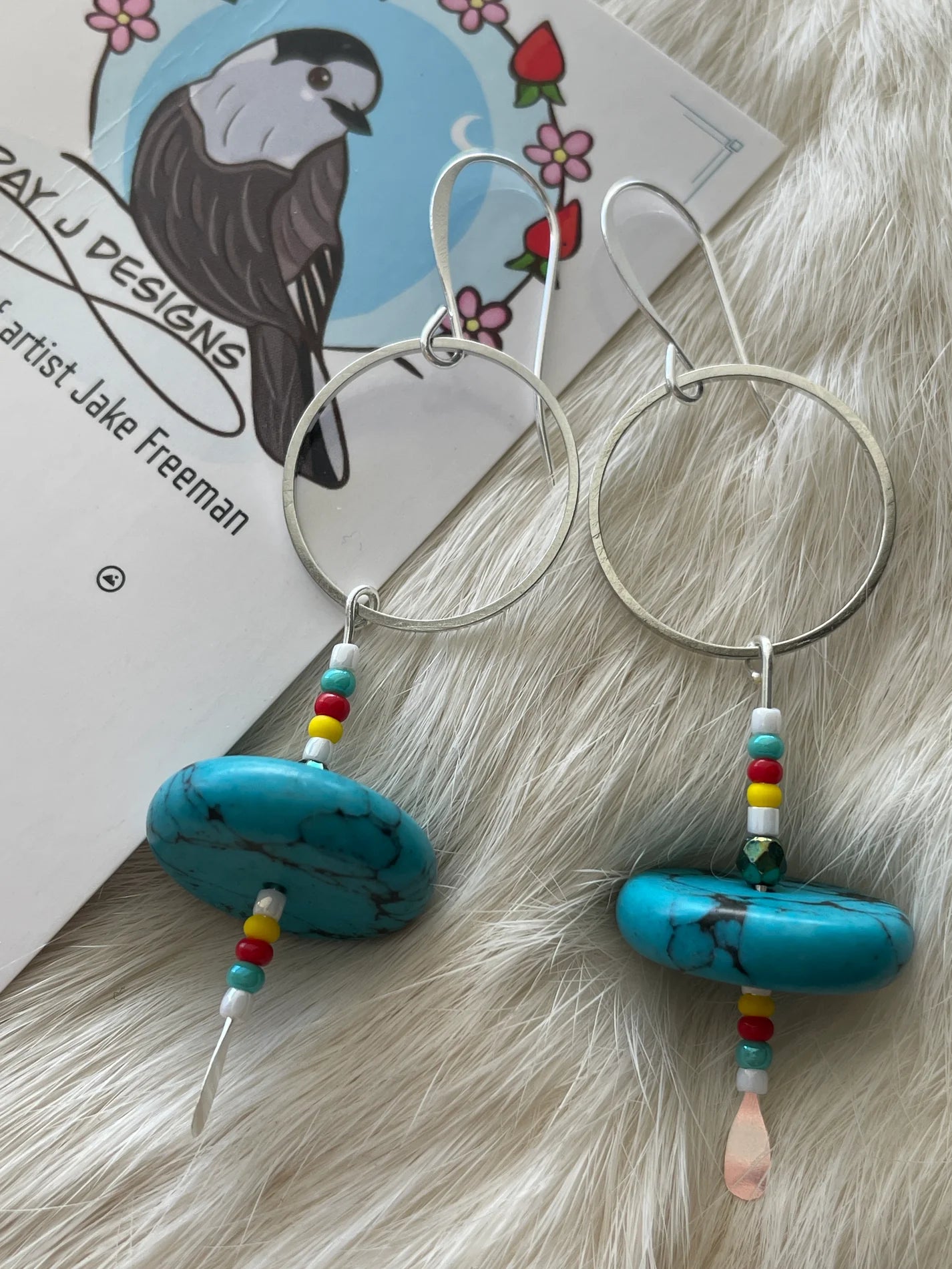 Earrings - Turquoise circles