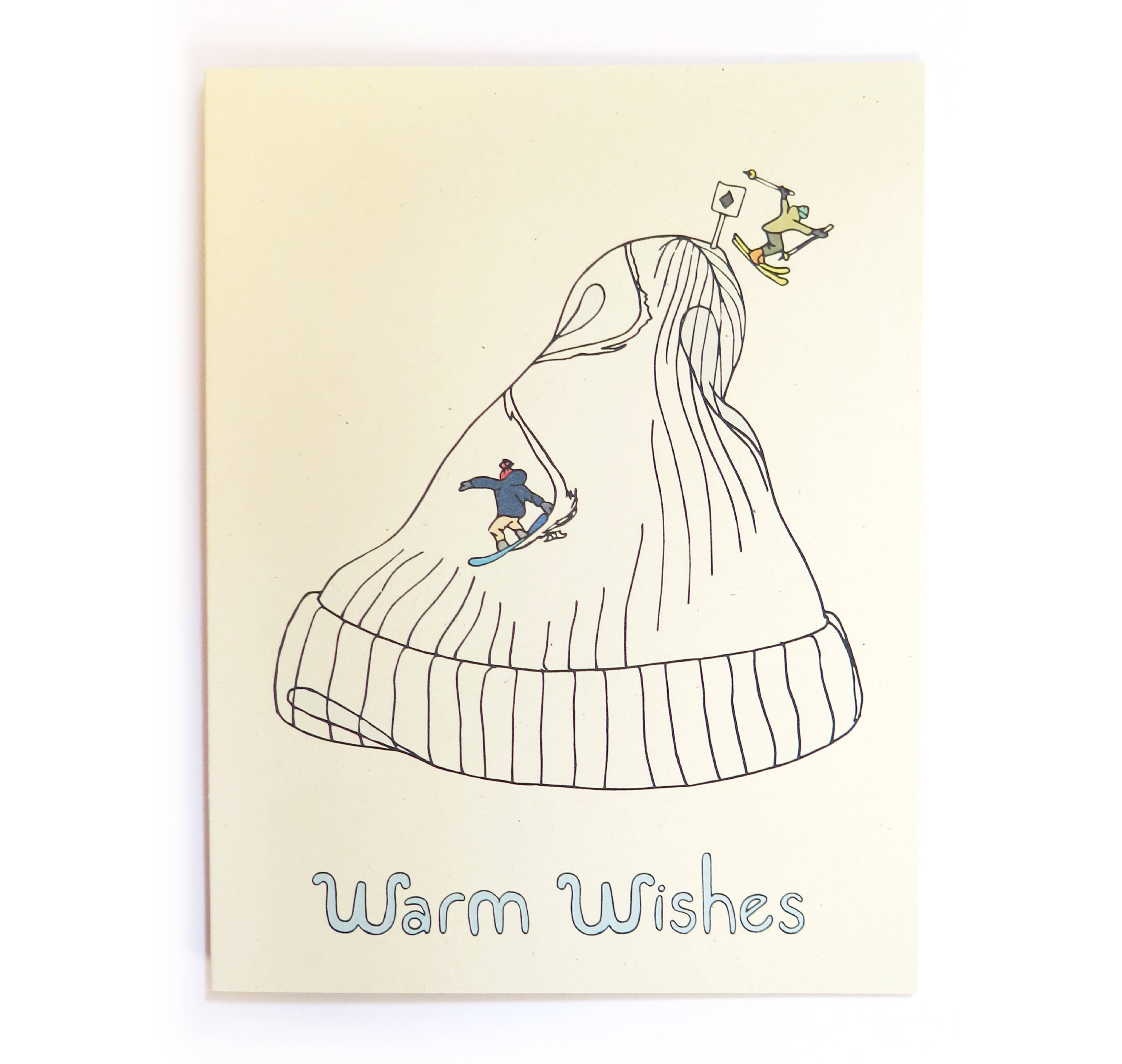 Greeting Card - Warm Wishes Hat Ski Slope