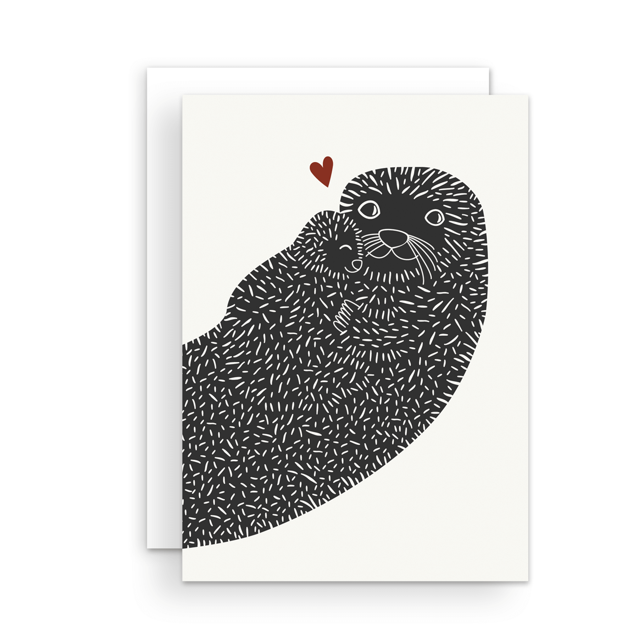 Greeting Card - Sea Otter + Baby Heart