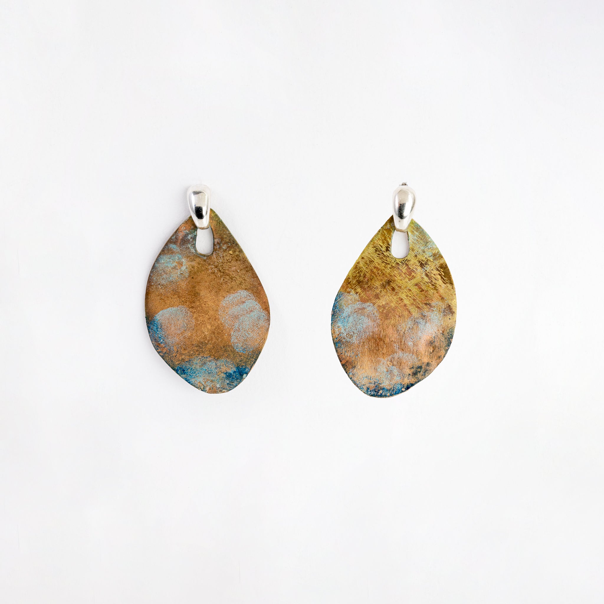 Earrings - Patina Forna with sterling silver studs