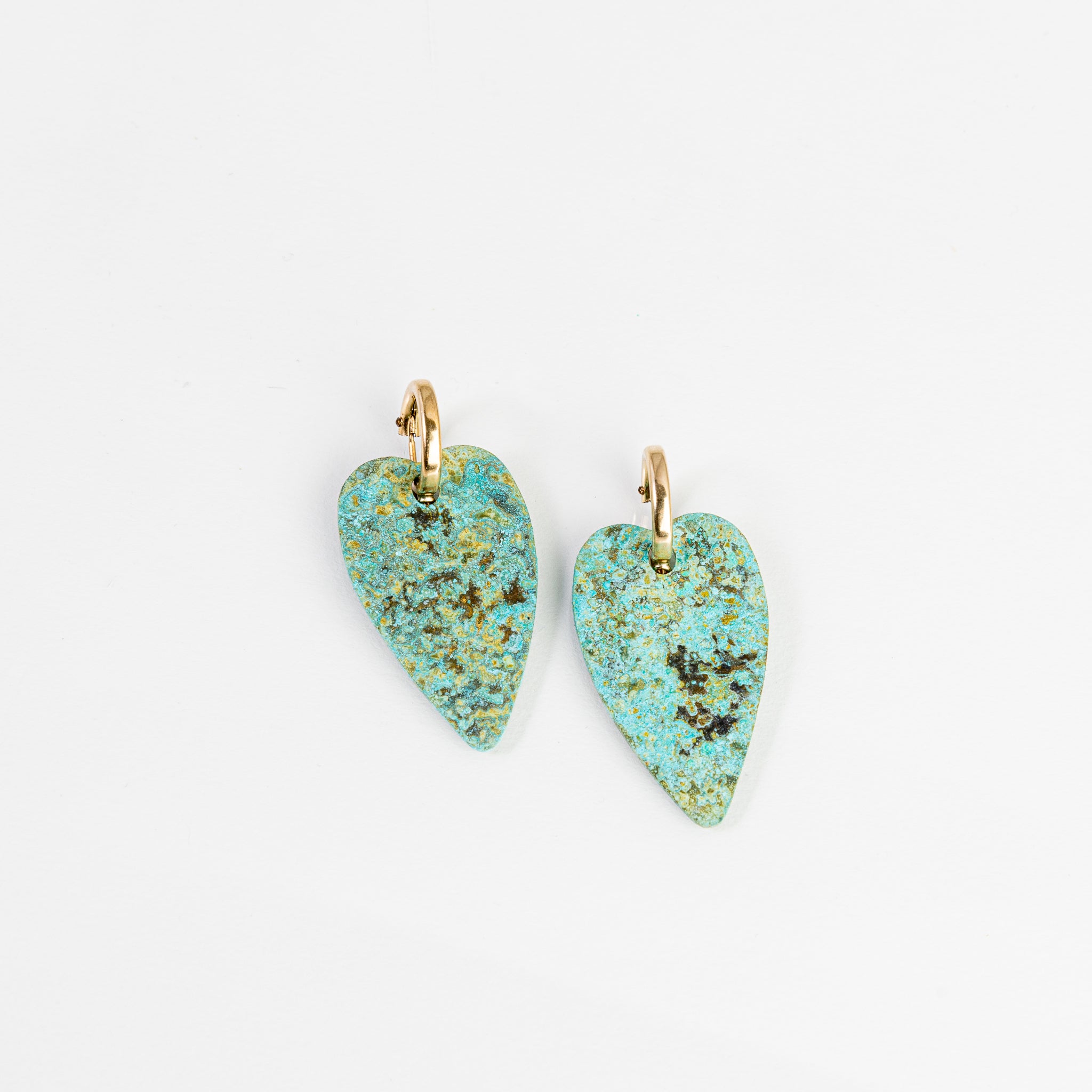 Earrings - Patina Forna with 14K Gold fill hoops