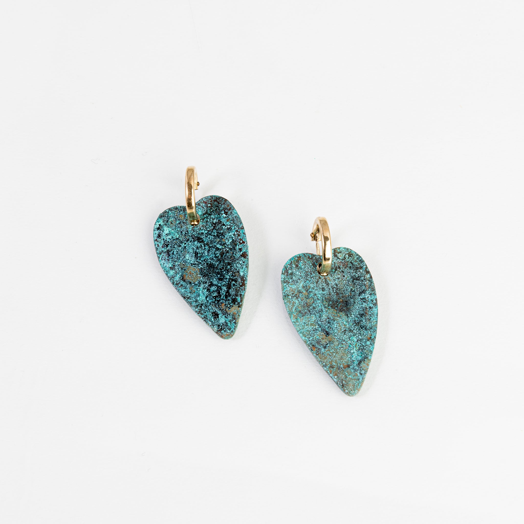 Earrings - Patina Forna with 14K Gold fill hoops