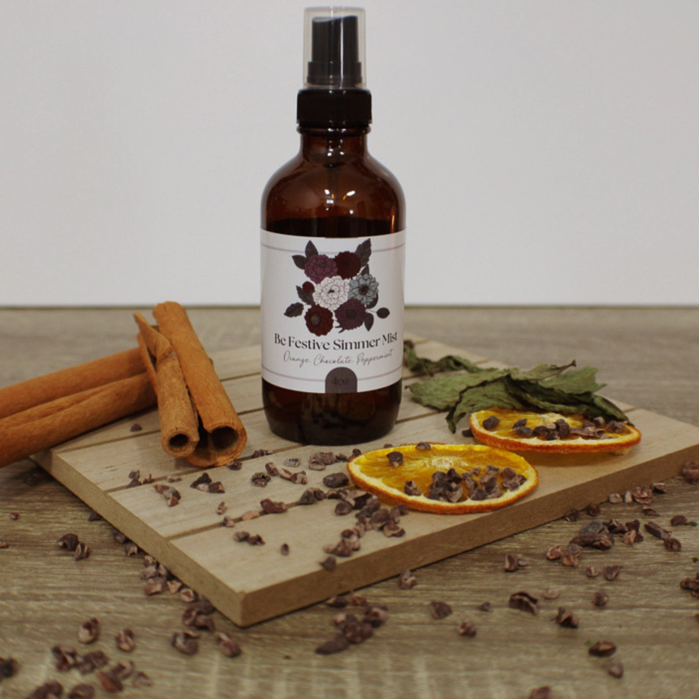 Be Festive Simmer Mist | Natural Peppermint Cocoa Room + Linen Spray