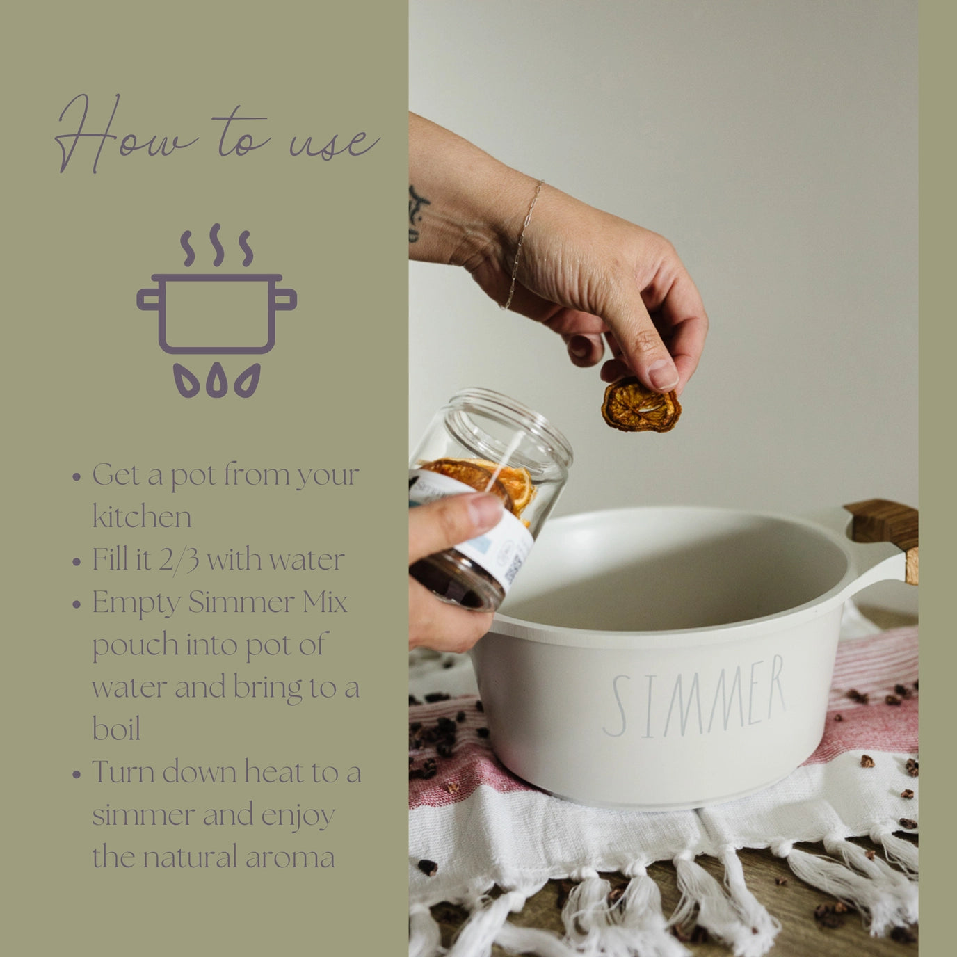 Be Festive Simmer Pot Mix | Natural Peppermint Cocoa Spice Aroma