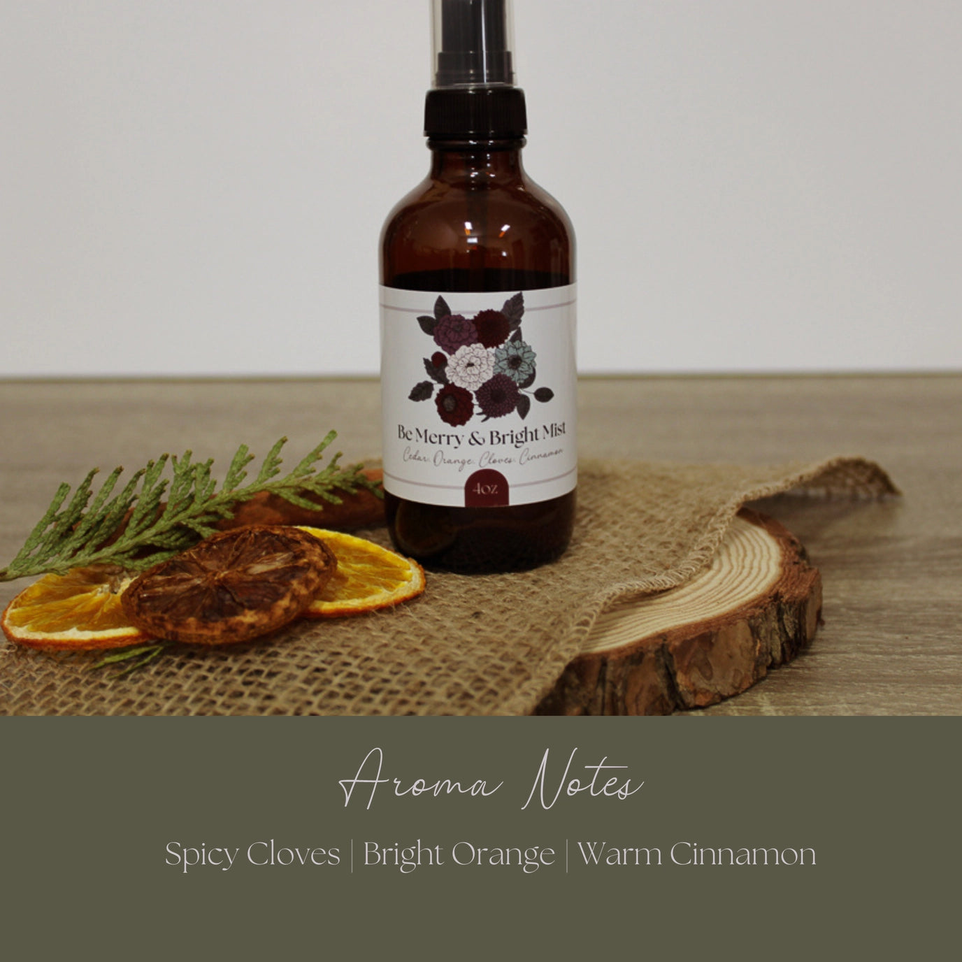 Be Merry Simmer Mist | Natural Holiday Spice Room + Linen Spray