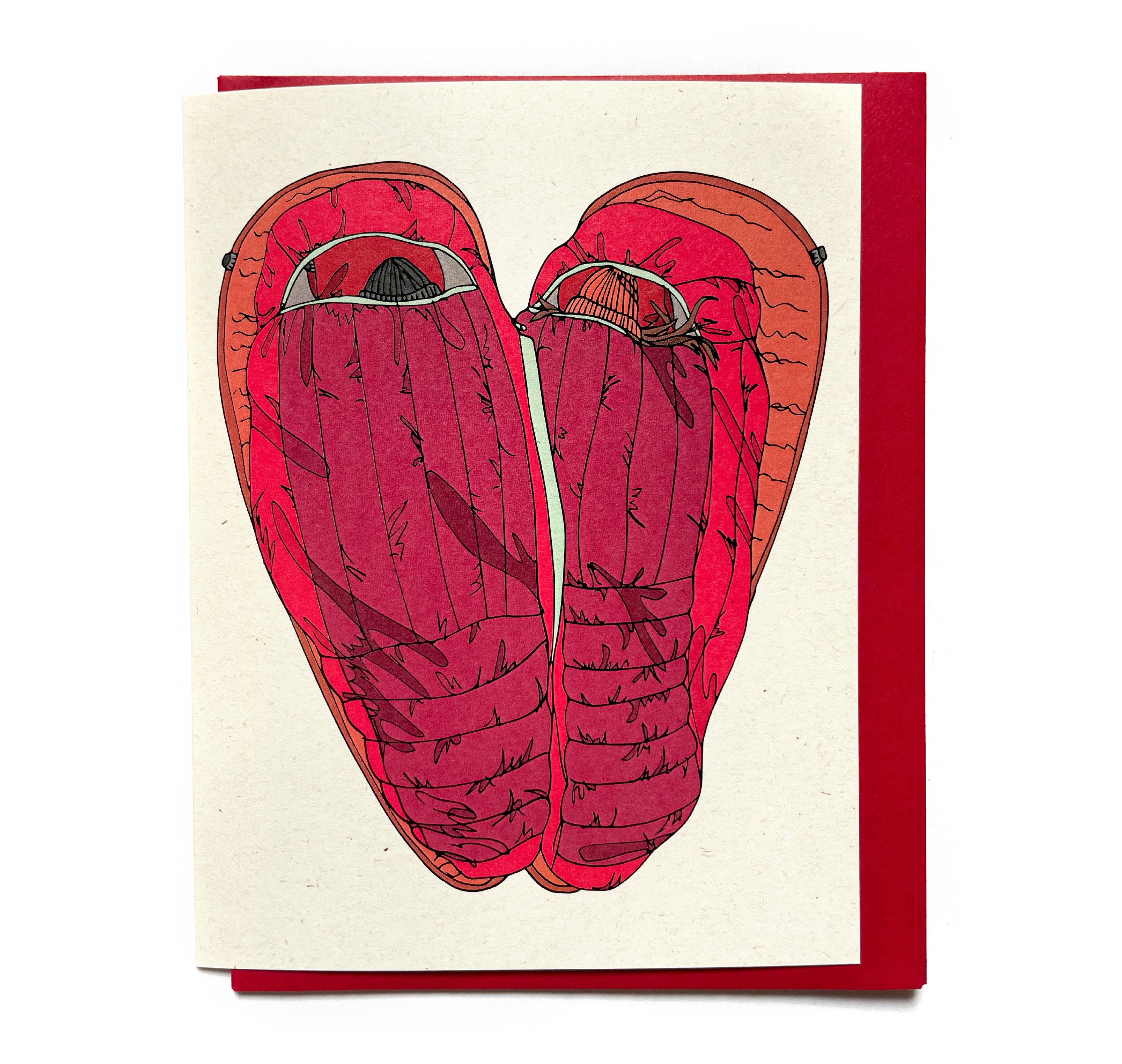 Greeting Card - Warm Sleeping Bag Heart