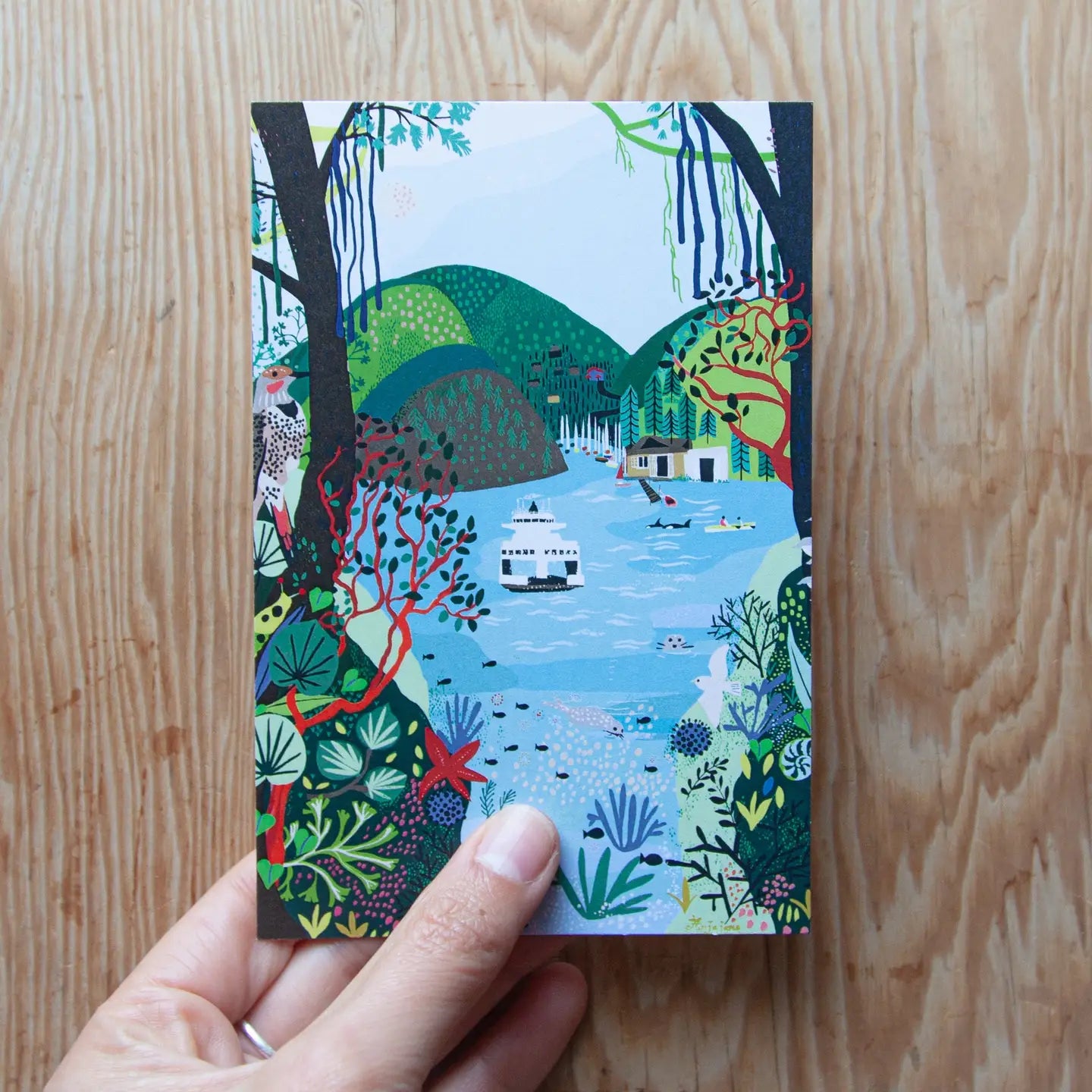 Anja Jane Illustrations - Postcard - Bowen Island - Nexwlélexm