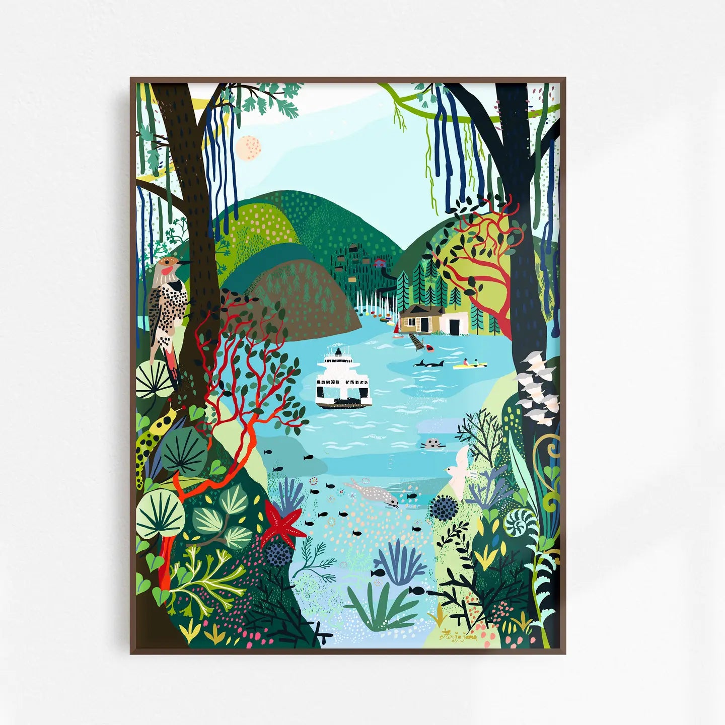 Anja Jane Illustrations - Art Print - Bowen Island - Nexwlélexm