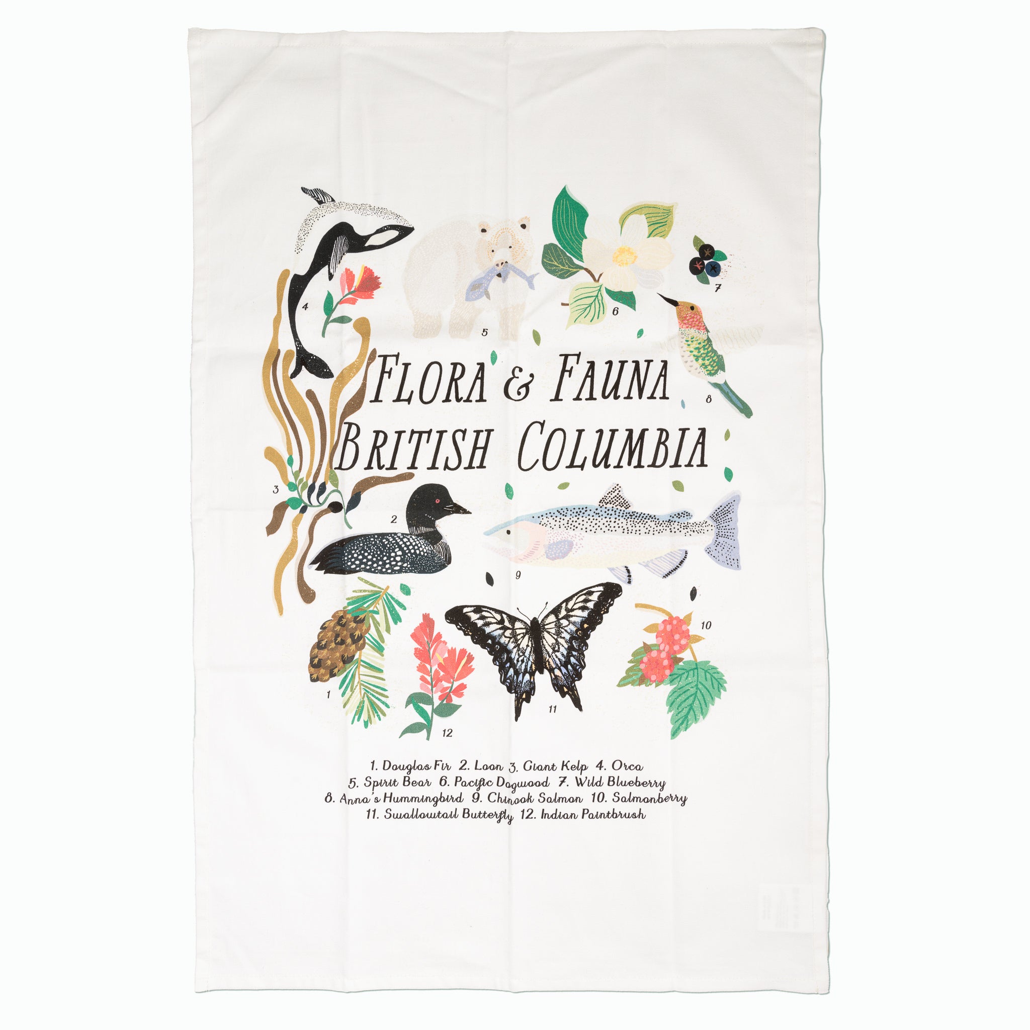 Anja Jane Illustrations - Tea Towel - BC Flora and Fauna