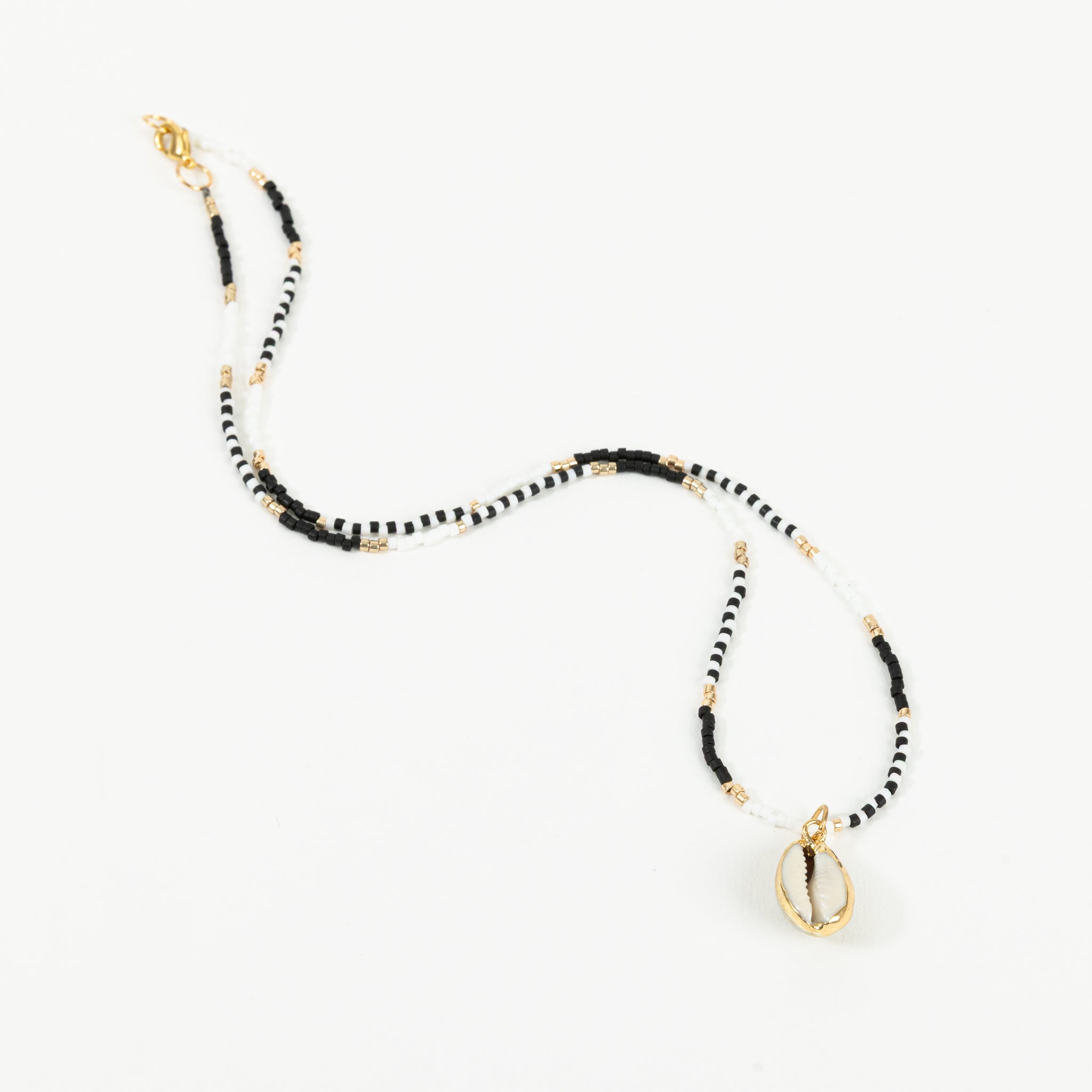 Beaded Necklace with shell pendant