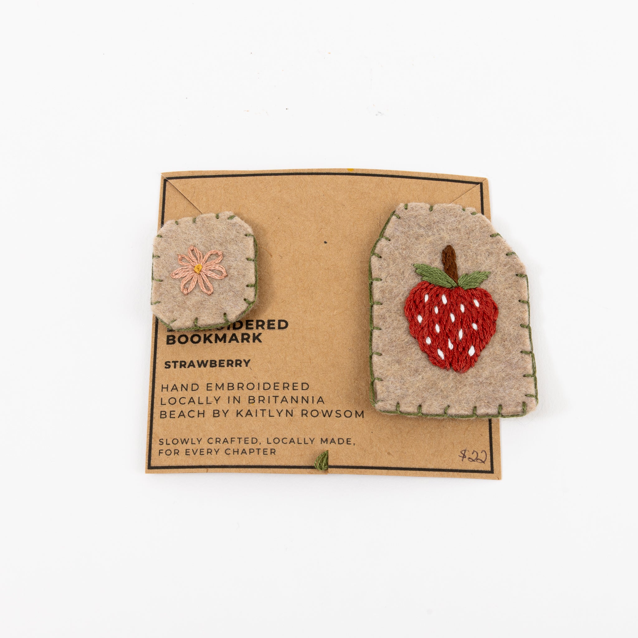 Tea Bag Embroidered Bookmark