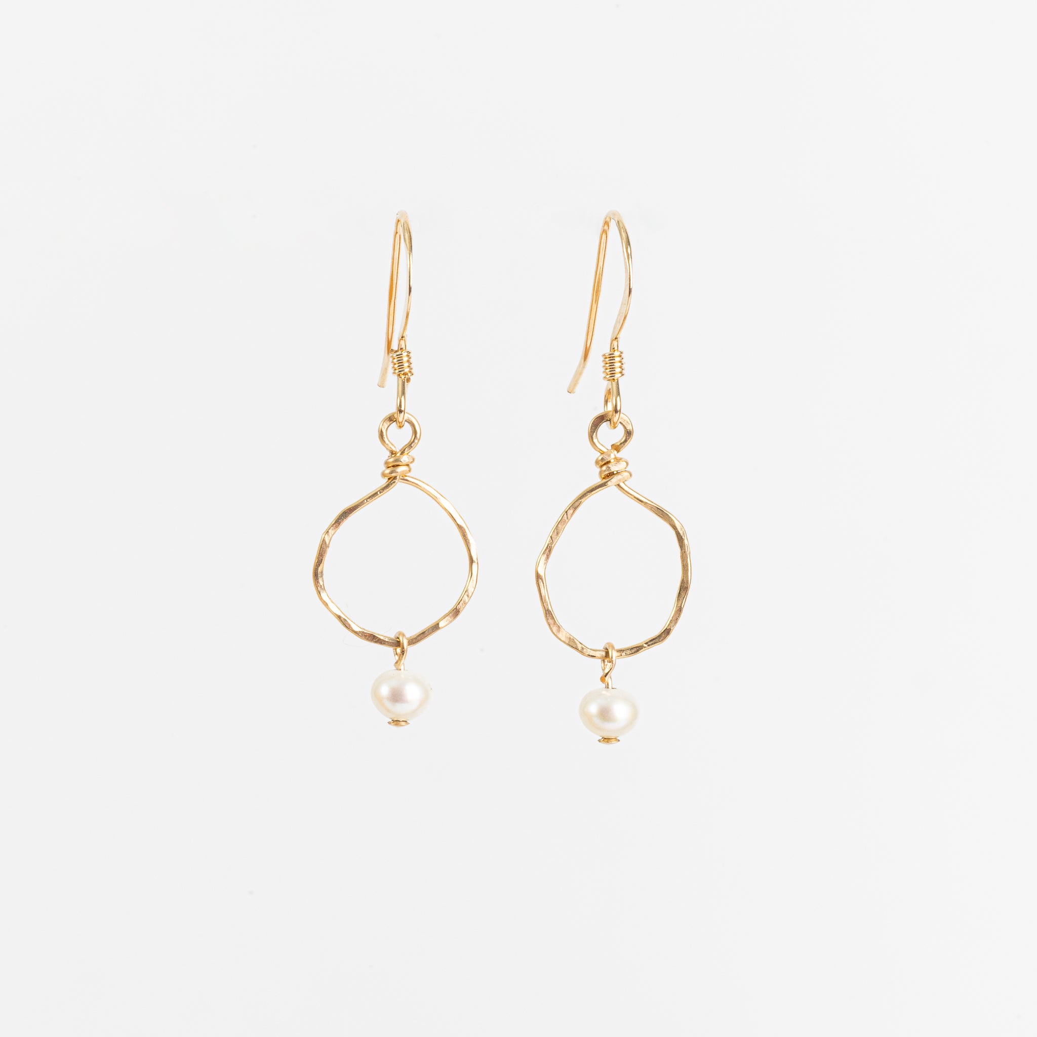 Earrings - Organic Hoop Gem