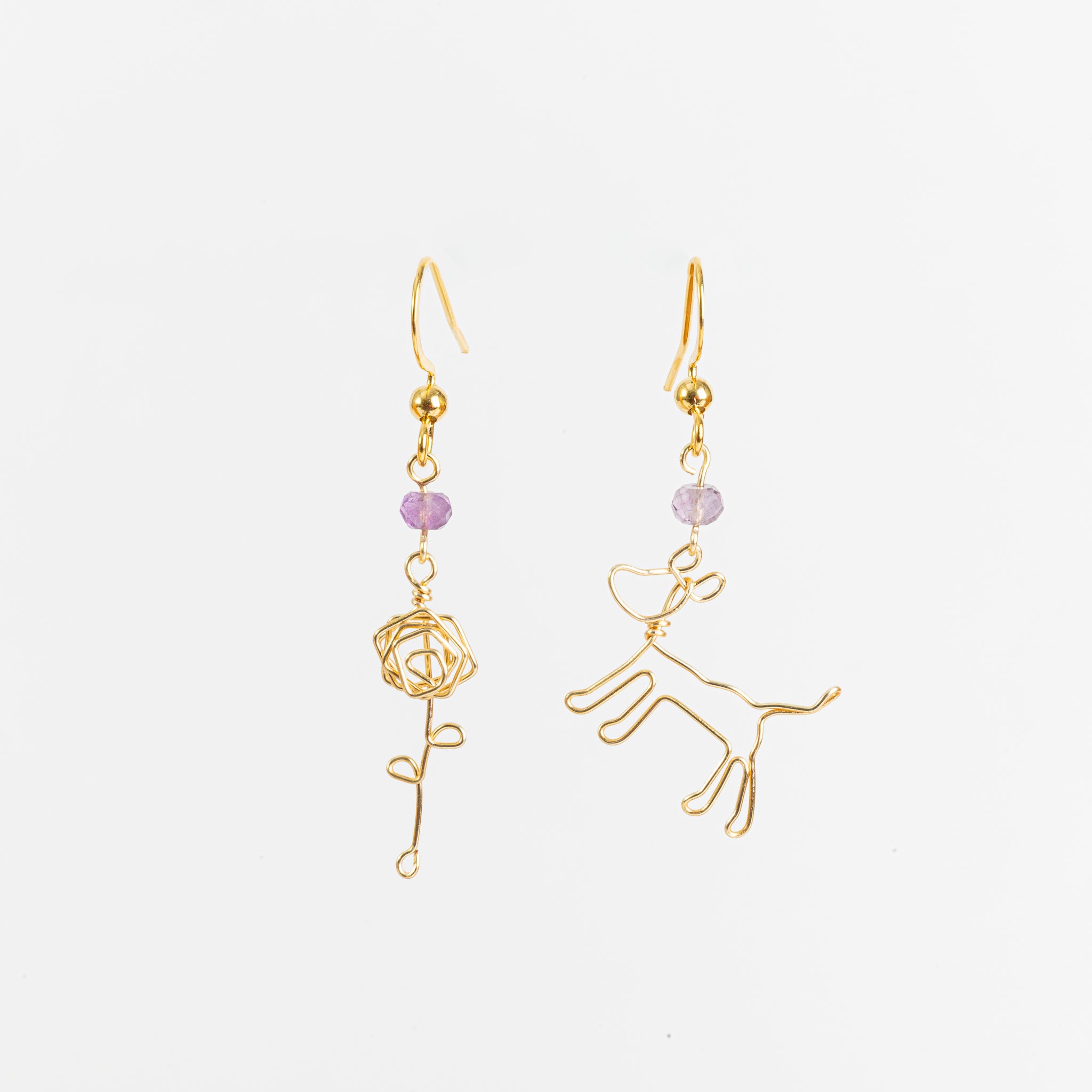 Earrings - Doggie and Rose