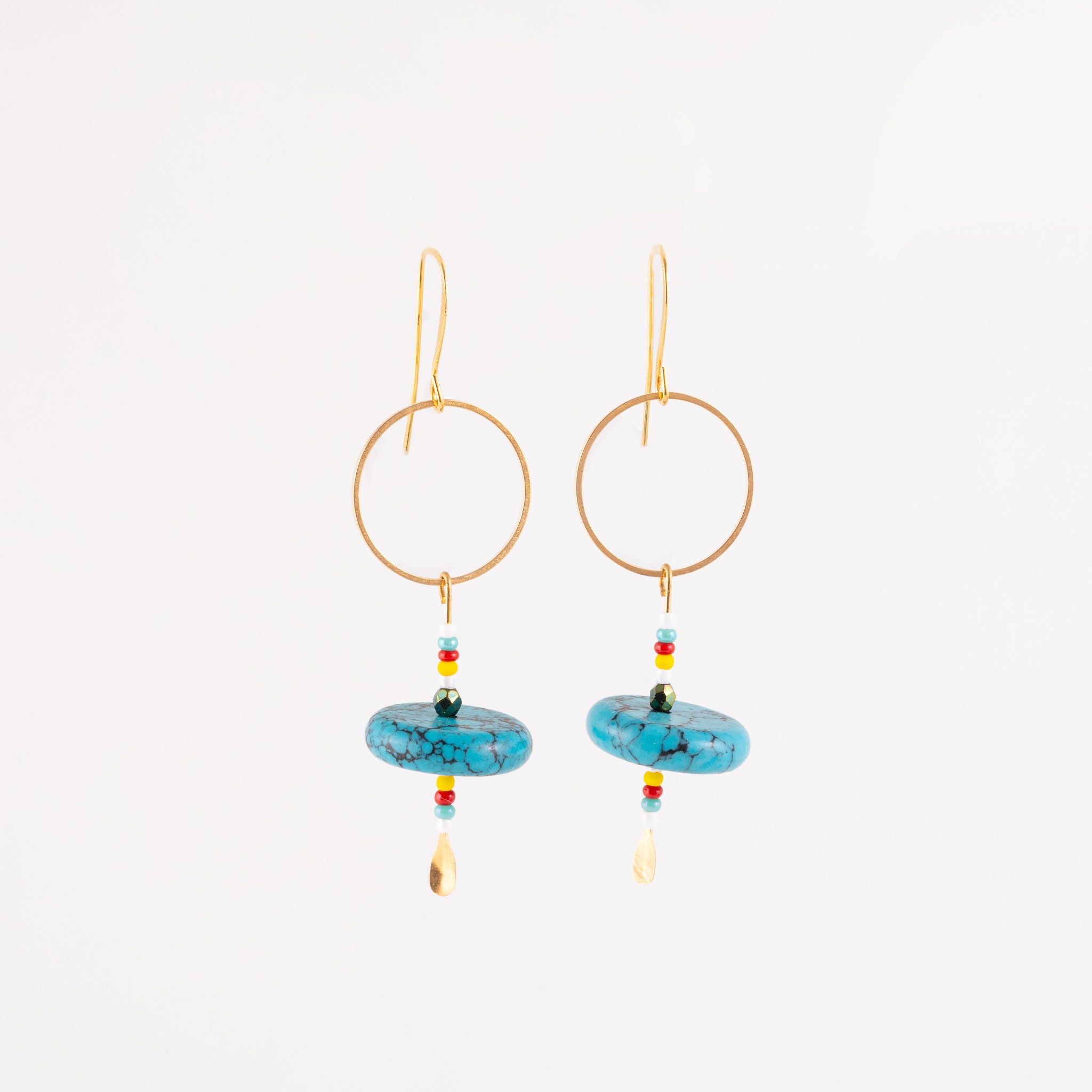 Earrings - Turquoise circles