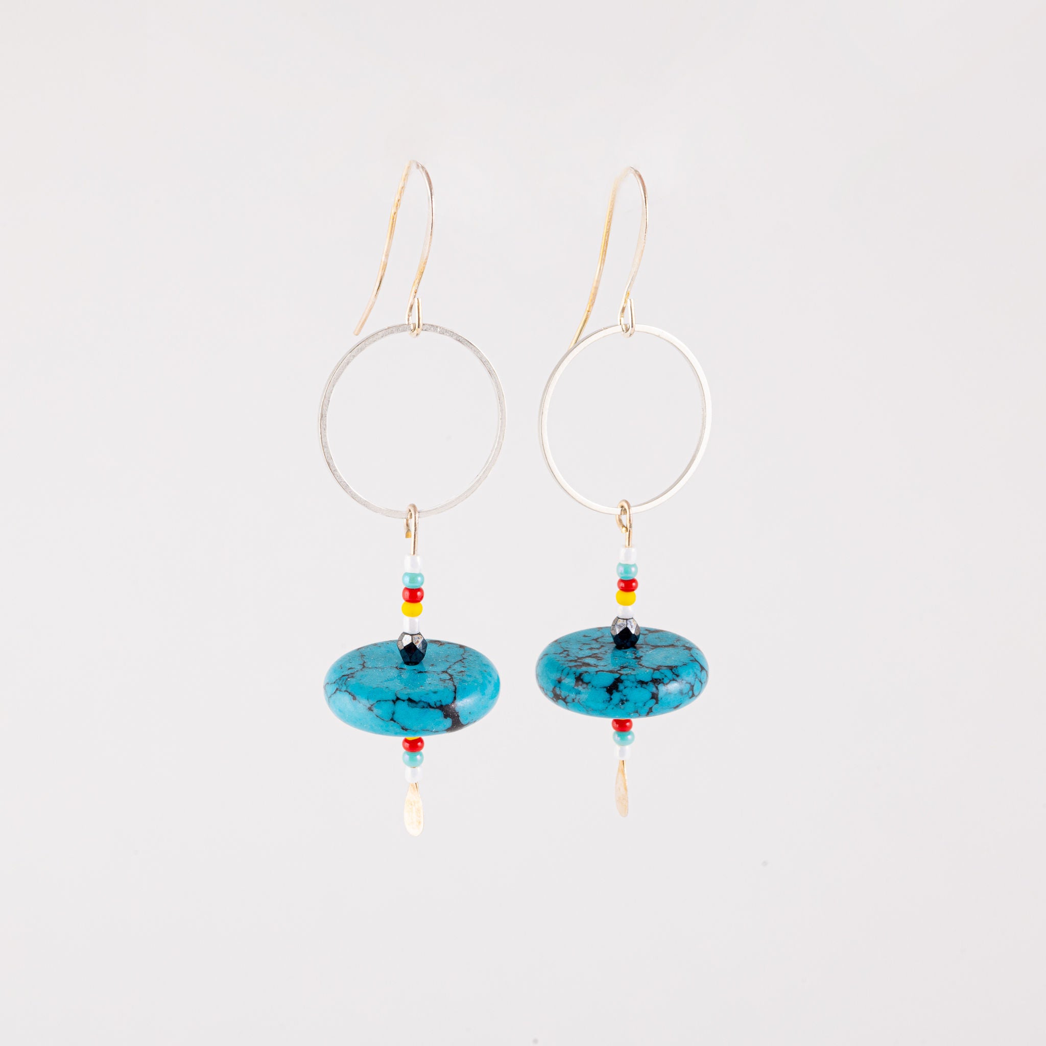 Earrings - Turquoise circles