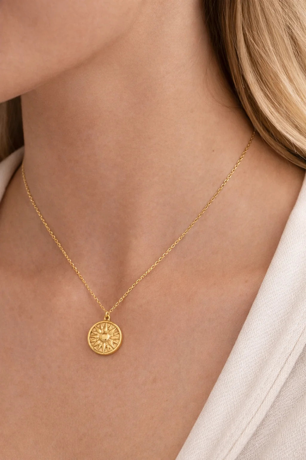 SUN SEEKER: 18K Gold Dipped Sun Seeker Necklace