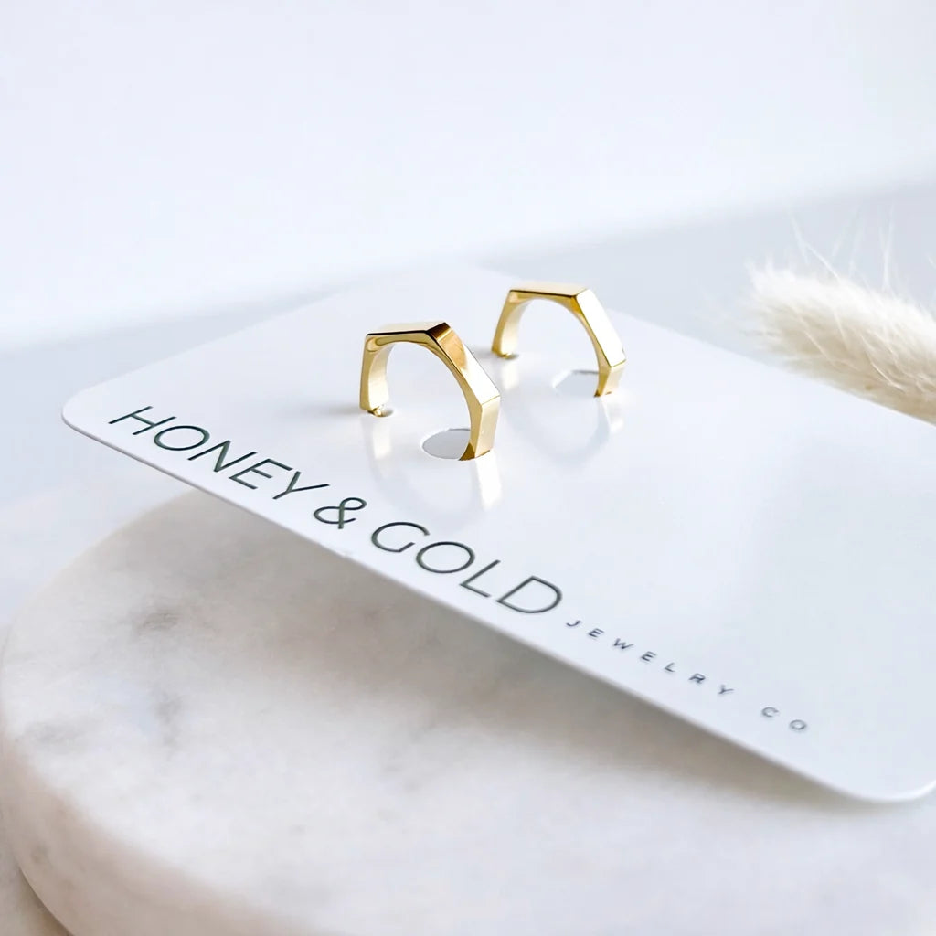 HEXXA: 18K Gold Dipped Hexagon Earrings