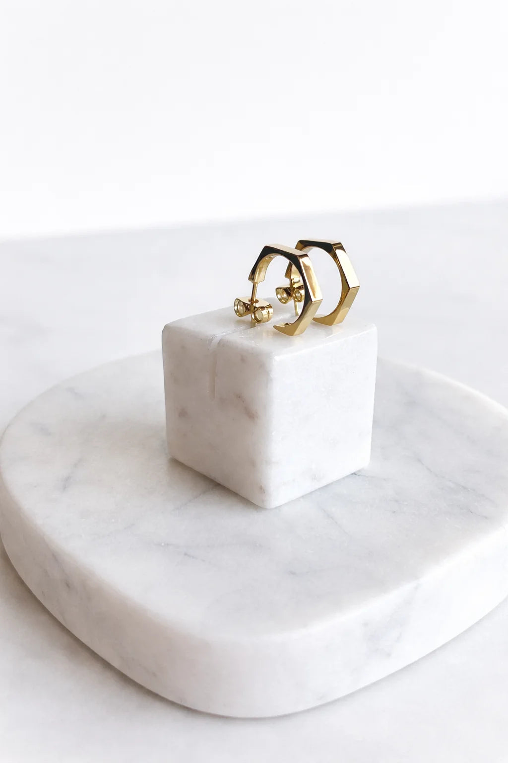 HEXXA: 18K Gold Dipped Hexagon Earrings