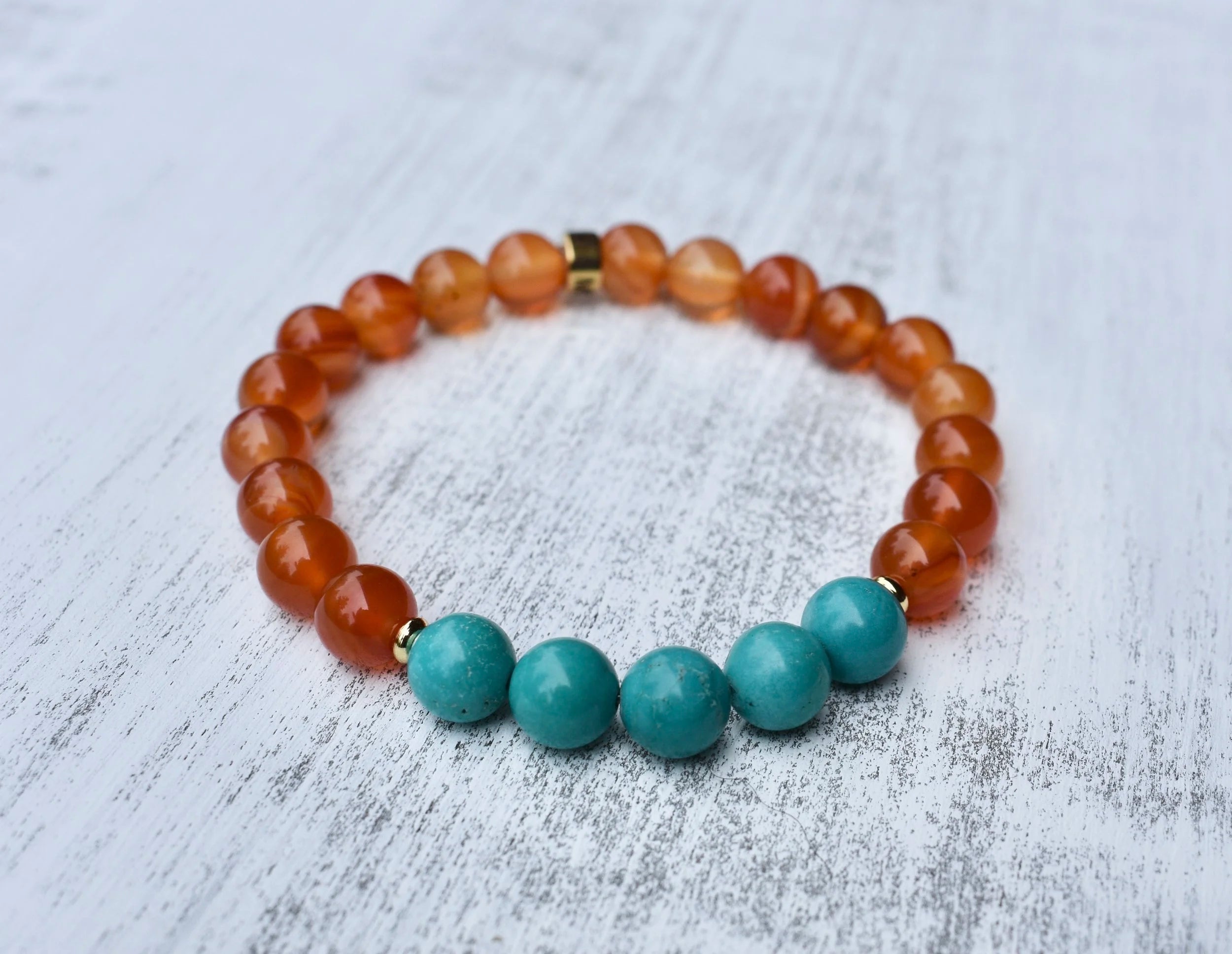 Bracelet - Phoenix Rising ~ Carnelian & Turquoise Bracelet