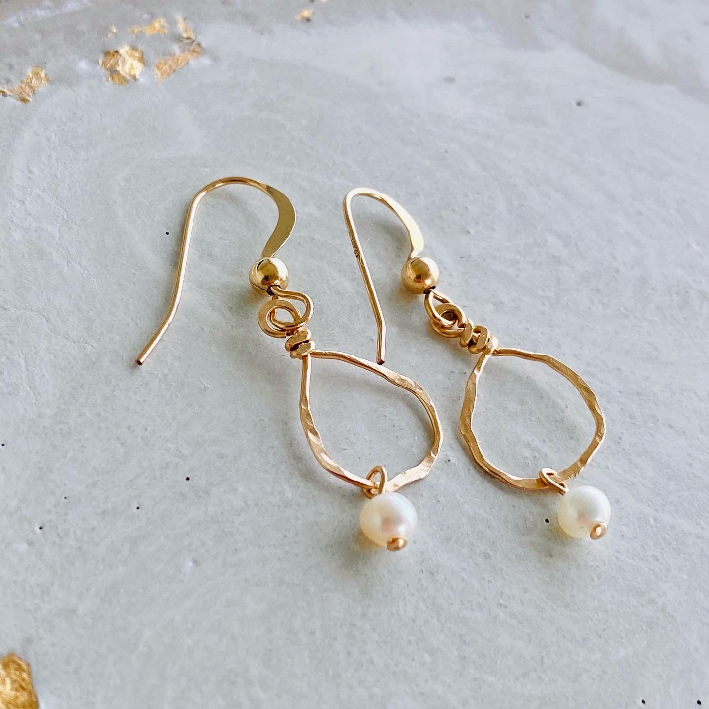 Earrings - Organic Hoop Gem