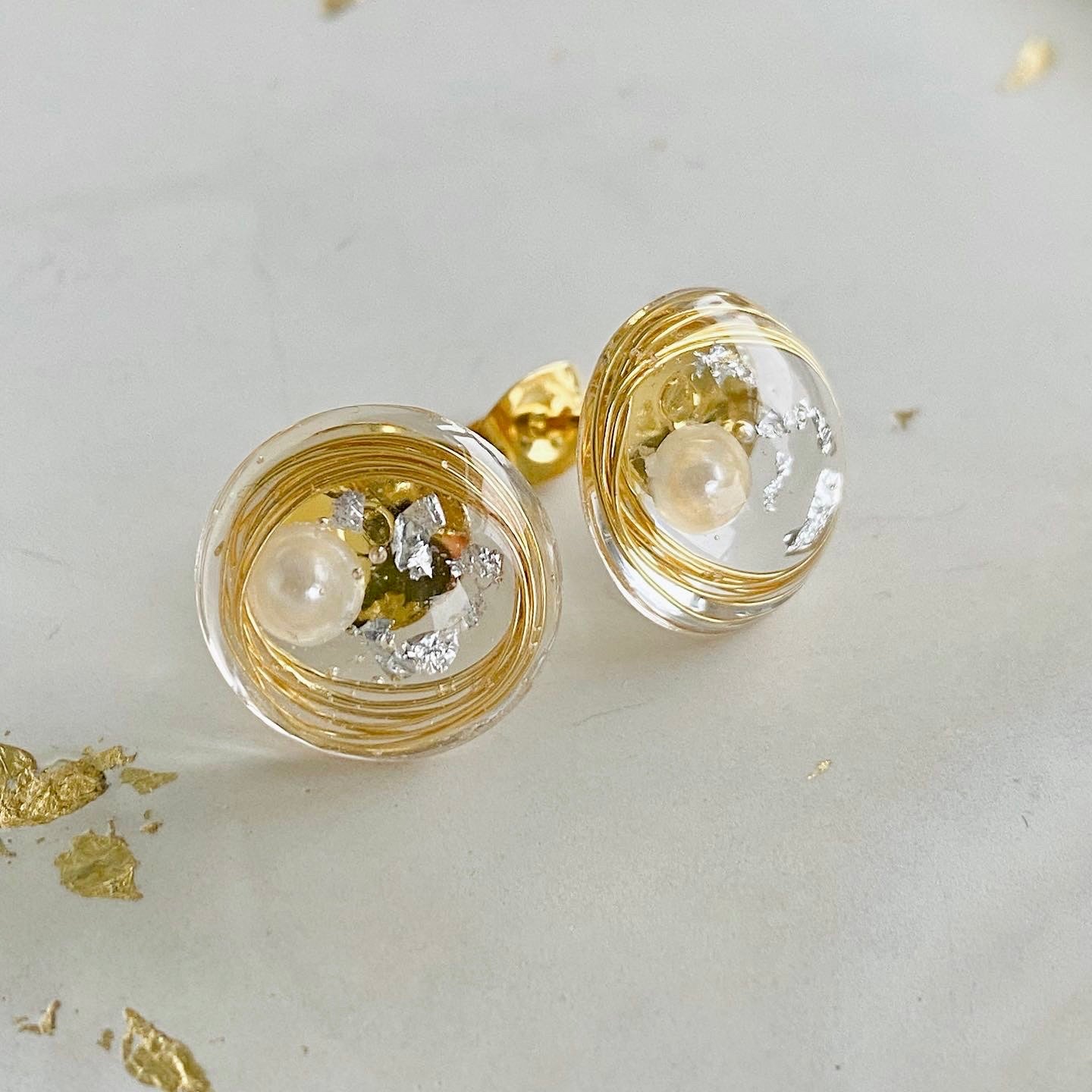 Earrings - Birds Nest Pearl Stud