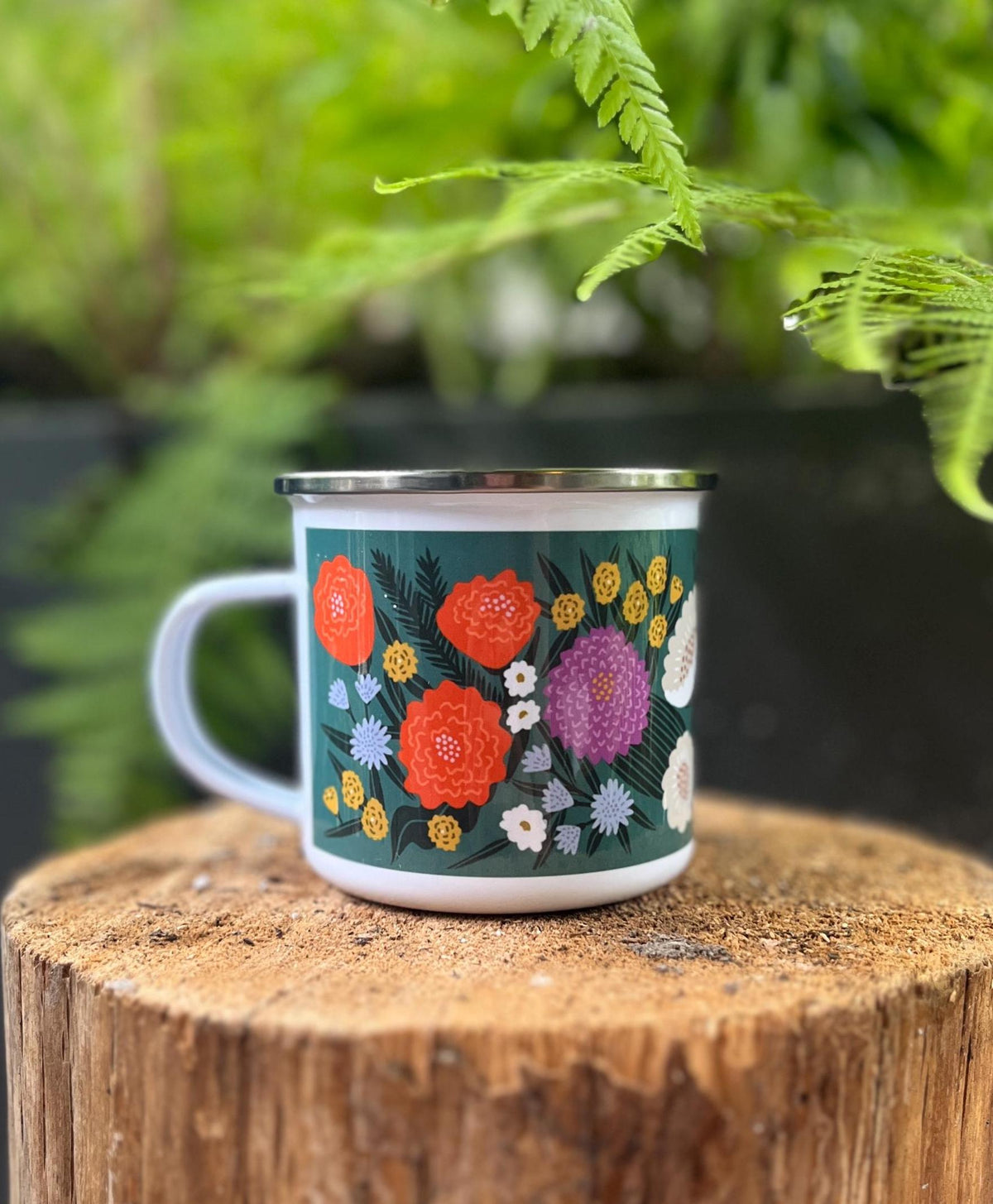 Camp Mug - Green Floral