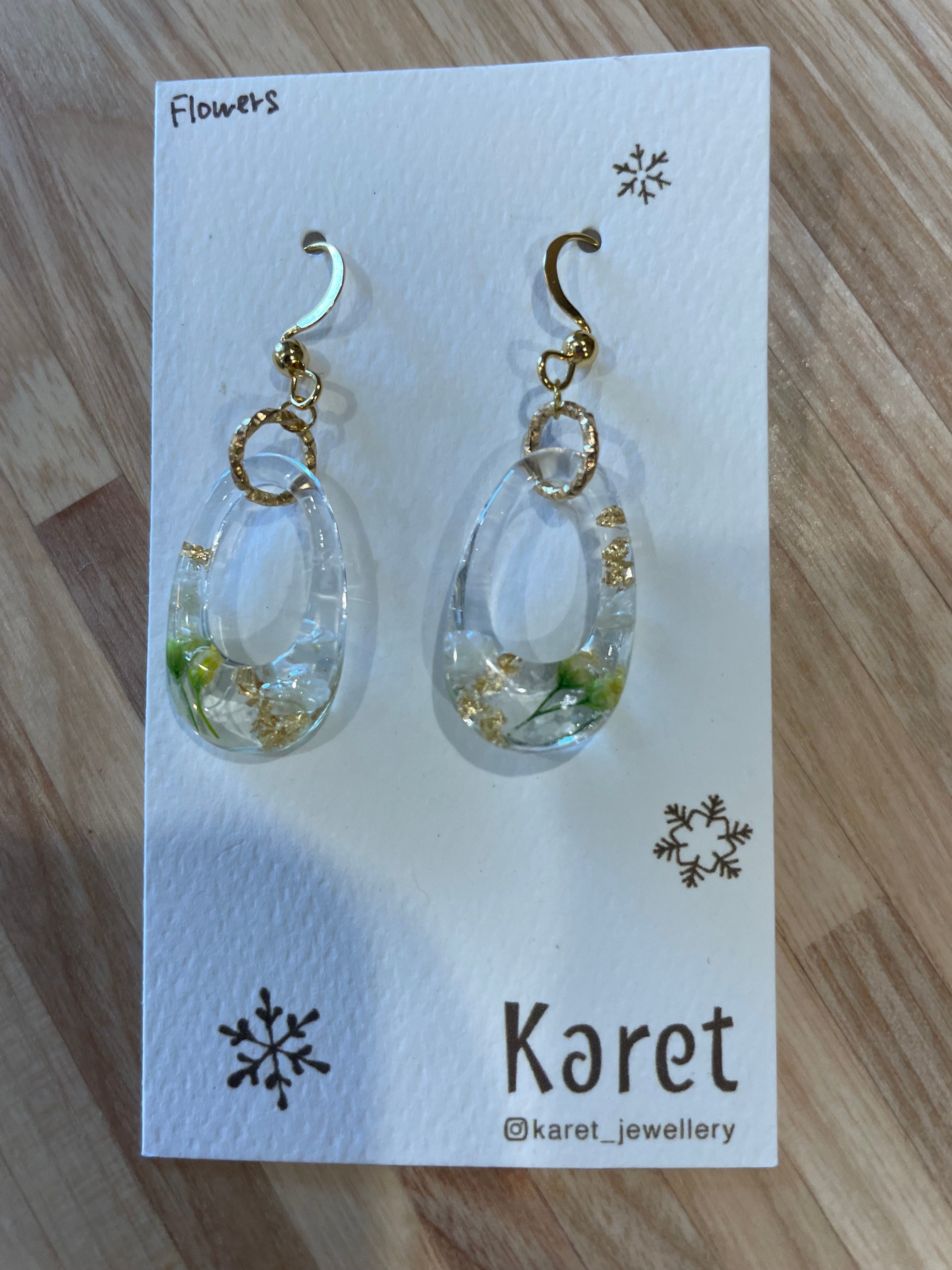 Earrings - Long Flower