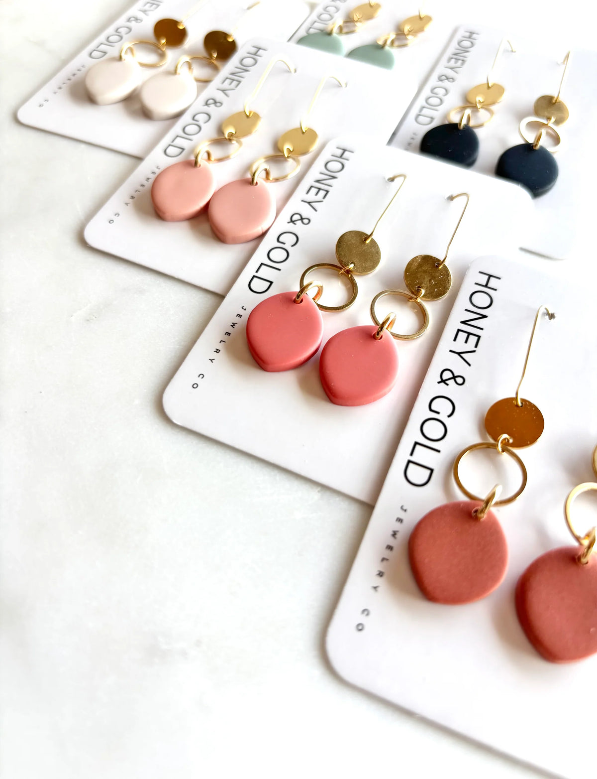 LILOU - Golden Disk / Drop-Style Earring