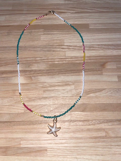 Beaded Necklace with starfish pendant