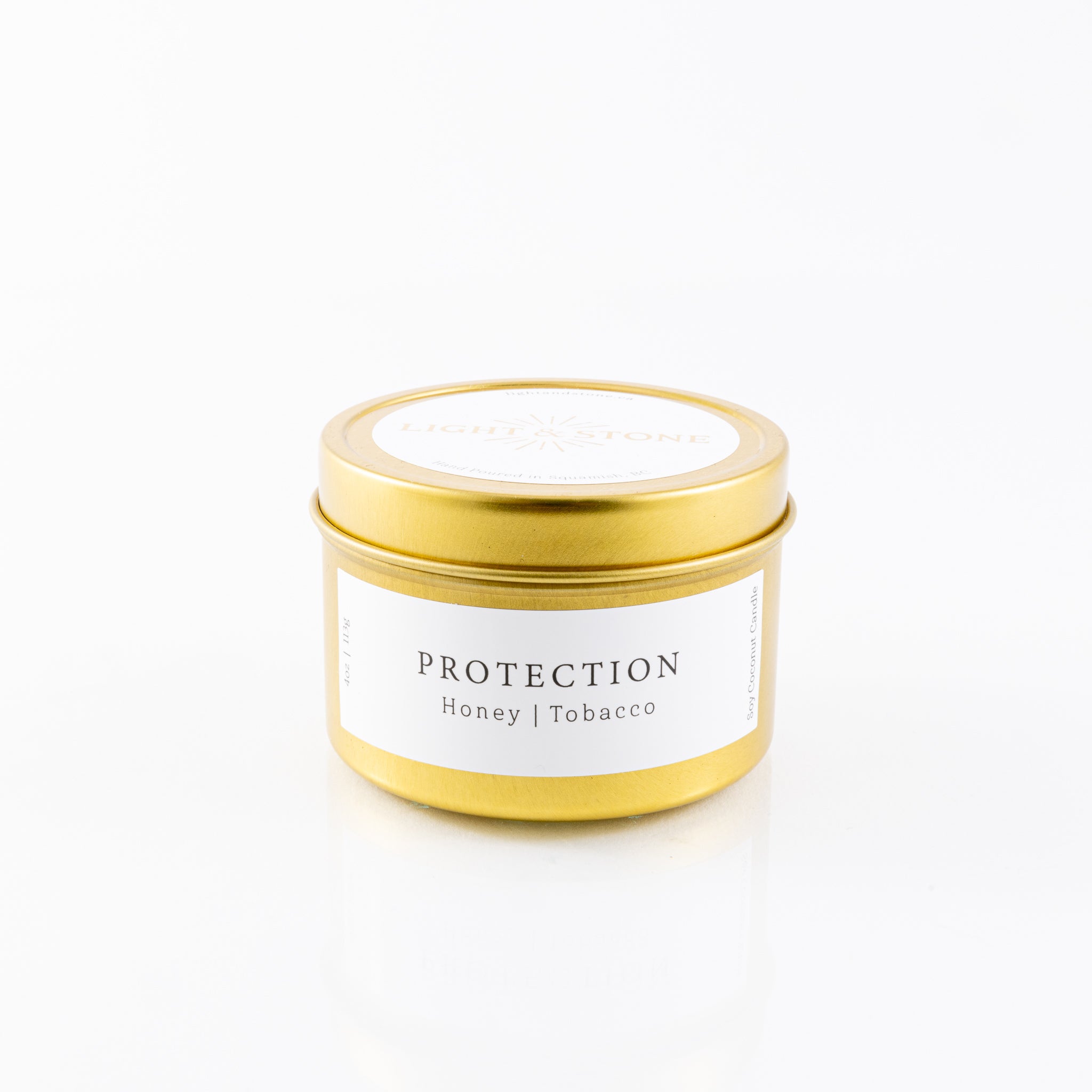 Light and Stone - Candle: PROTECTION - Honey |Tobacco with Pyrite