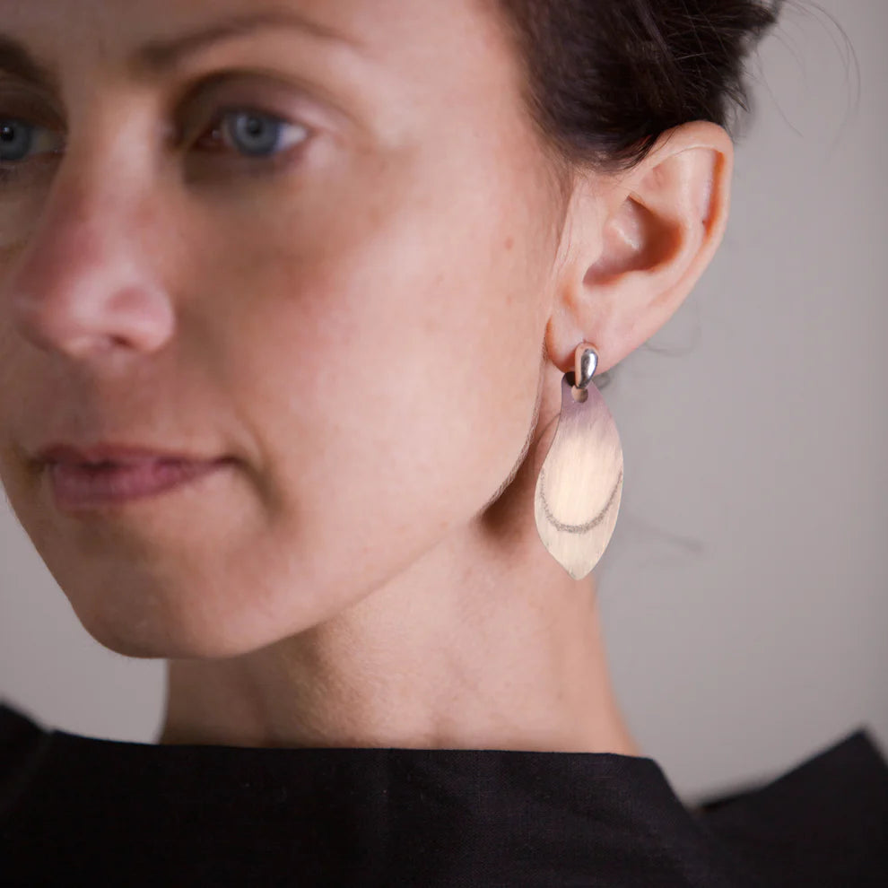 Earrings - Patina Forna with sterling silver studs