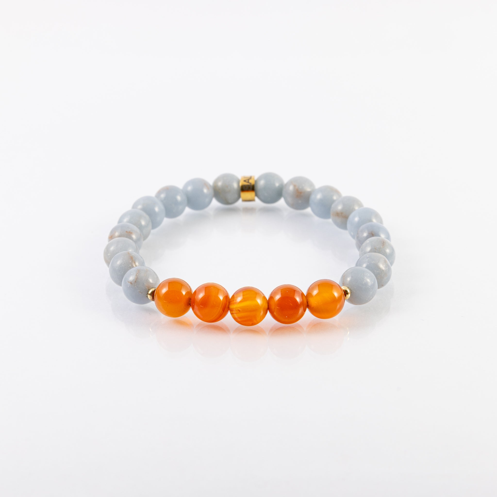 Salt and Moon - Kali - Angelite & Carnelian Stacking Bracelet