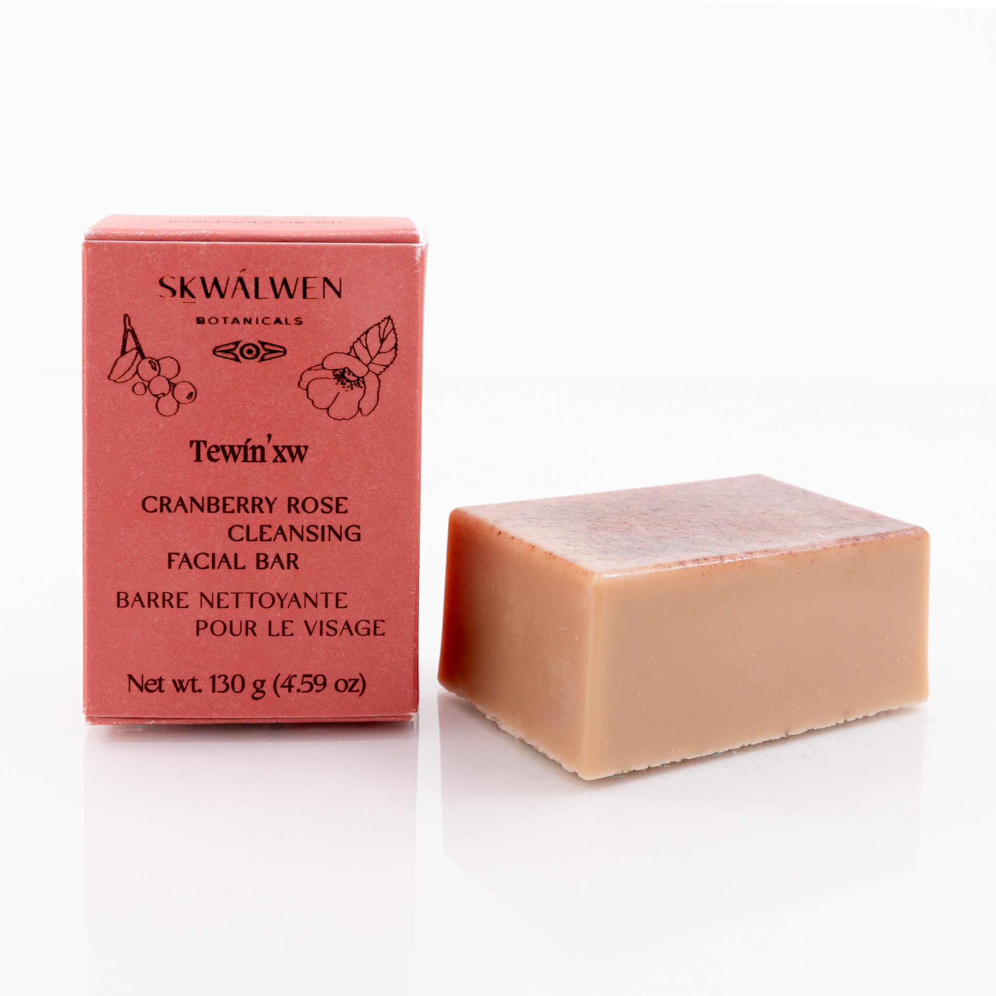 Skwálwen Botanicals - TEWÍN’XW CRANBERRY ROSE CLEANSING FACIAL BAR