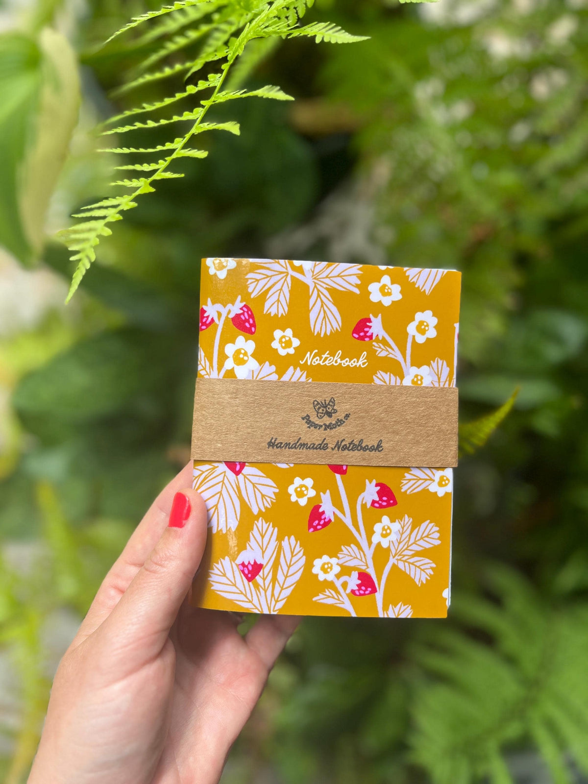 Wild Strawberries Handmade Notebook
